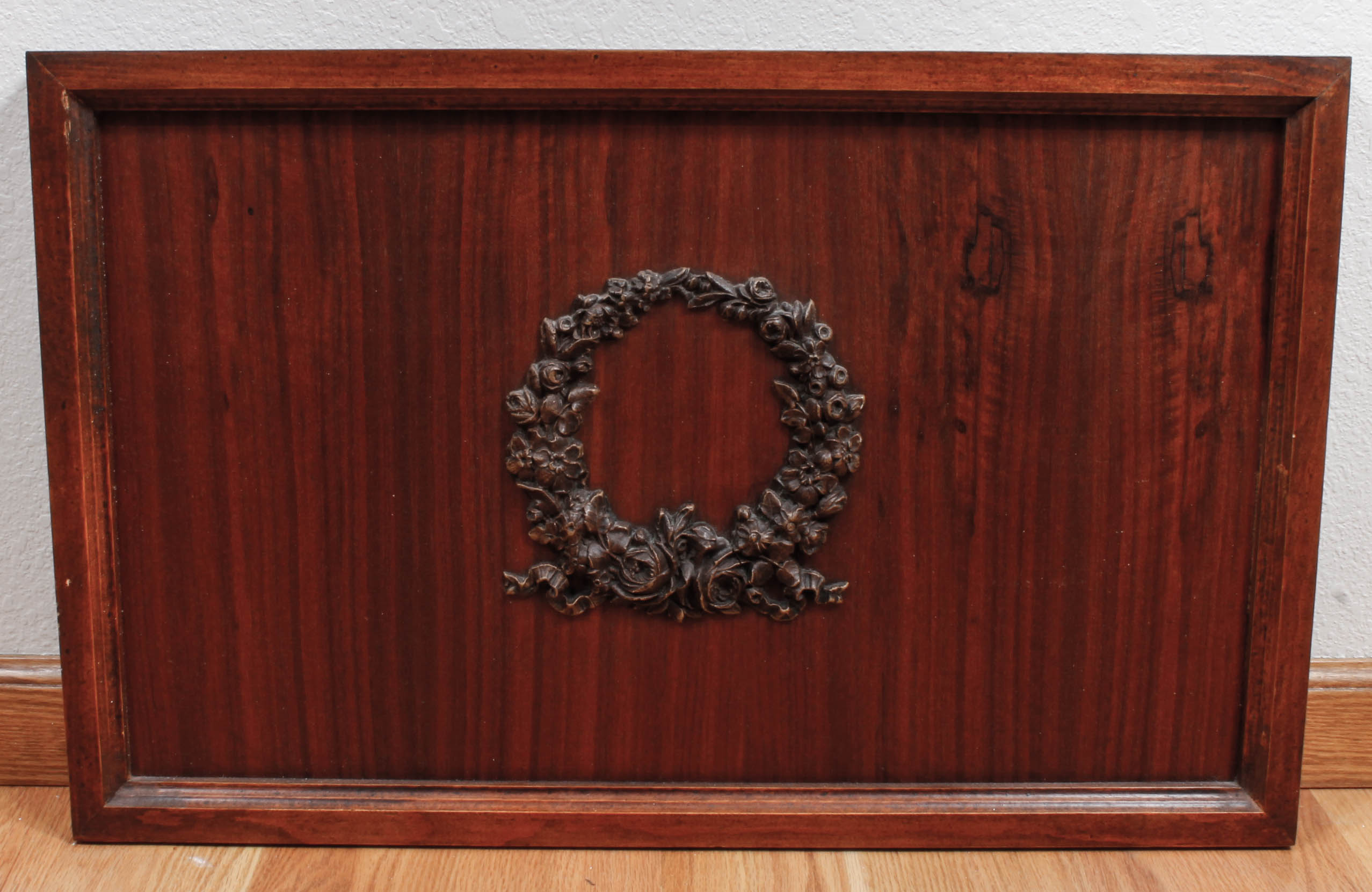 Vintage Wooden Dresser Cabinet with Decorative Wall Panel