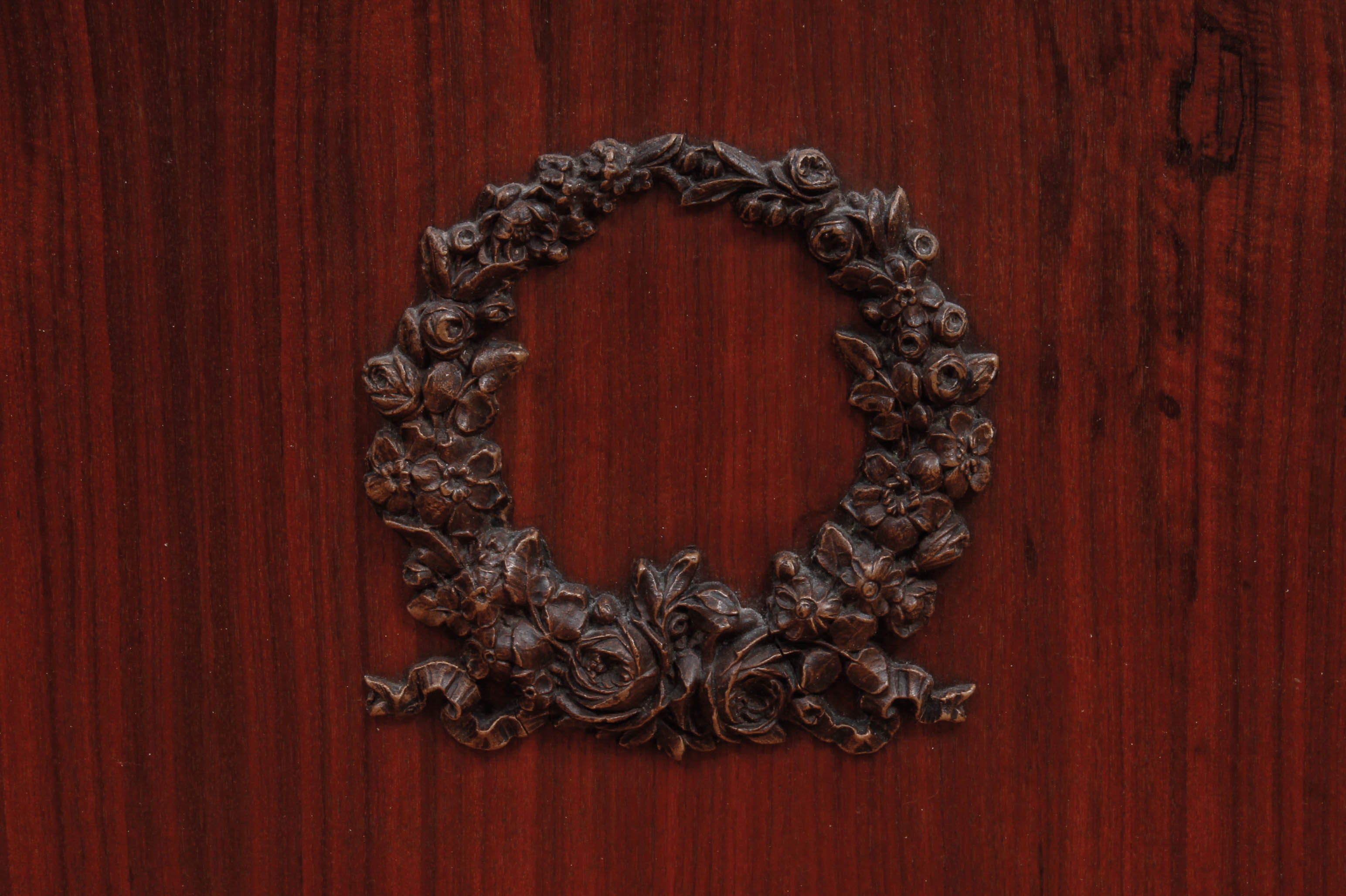 Vintage Wooden Dresser Cabinet with Decorative Wall Panel