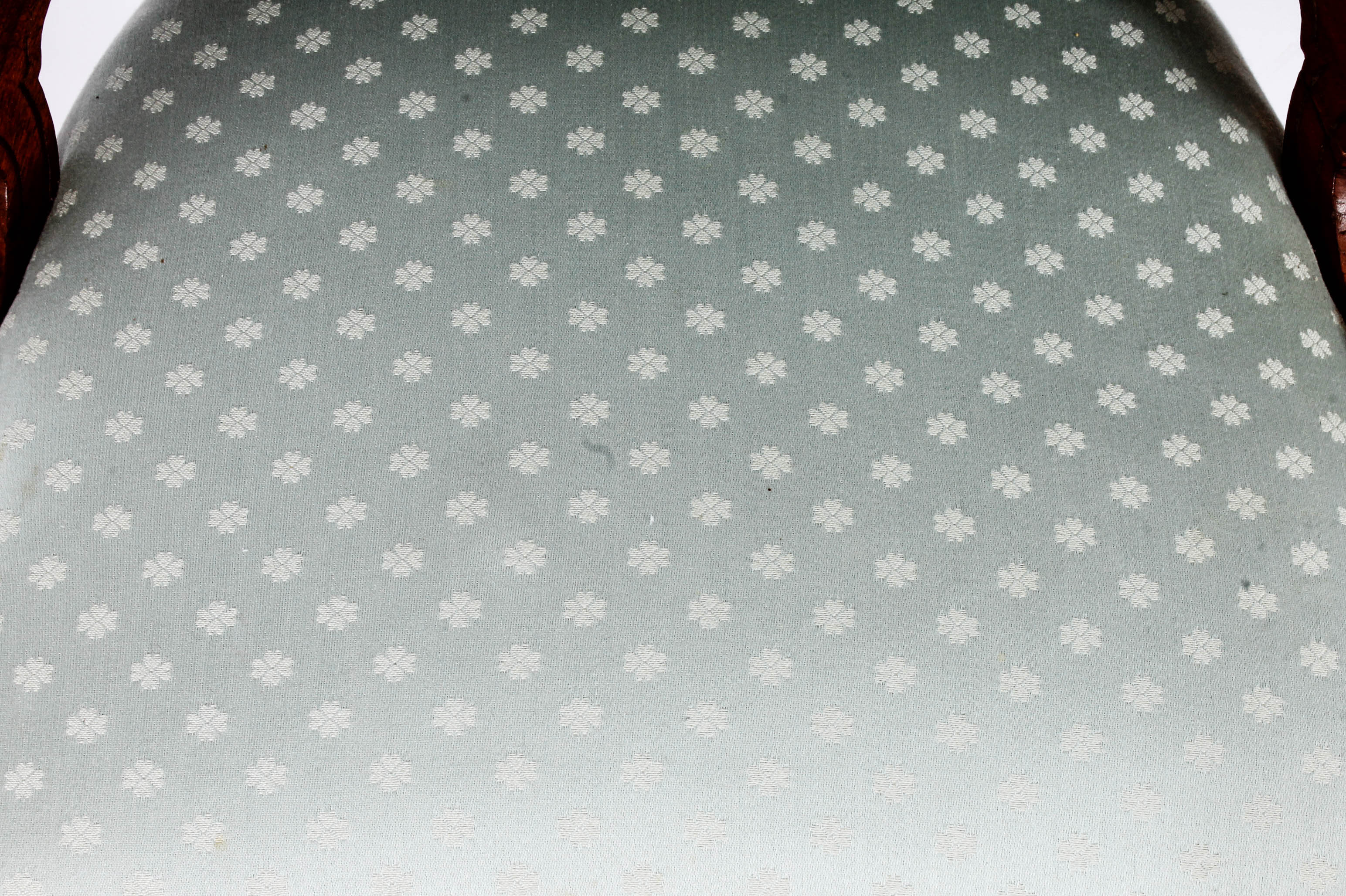 Pair of Carved and Upholstered Victorian Parlour Chairs with Matching Footrest