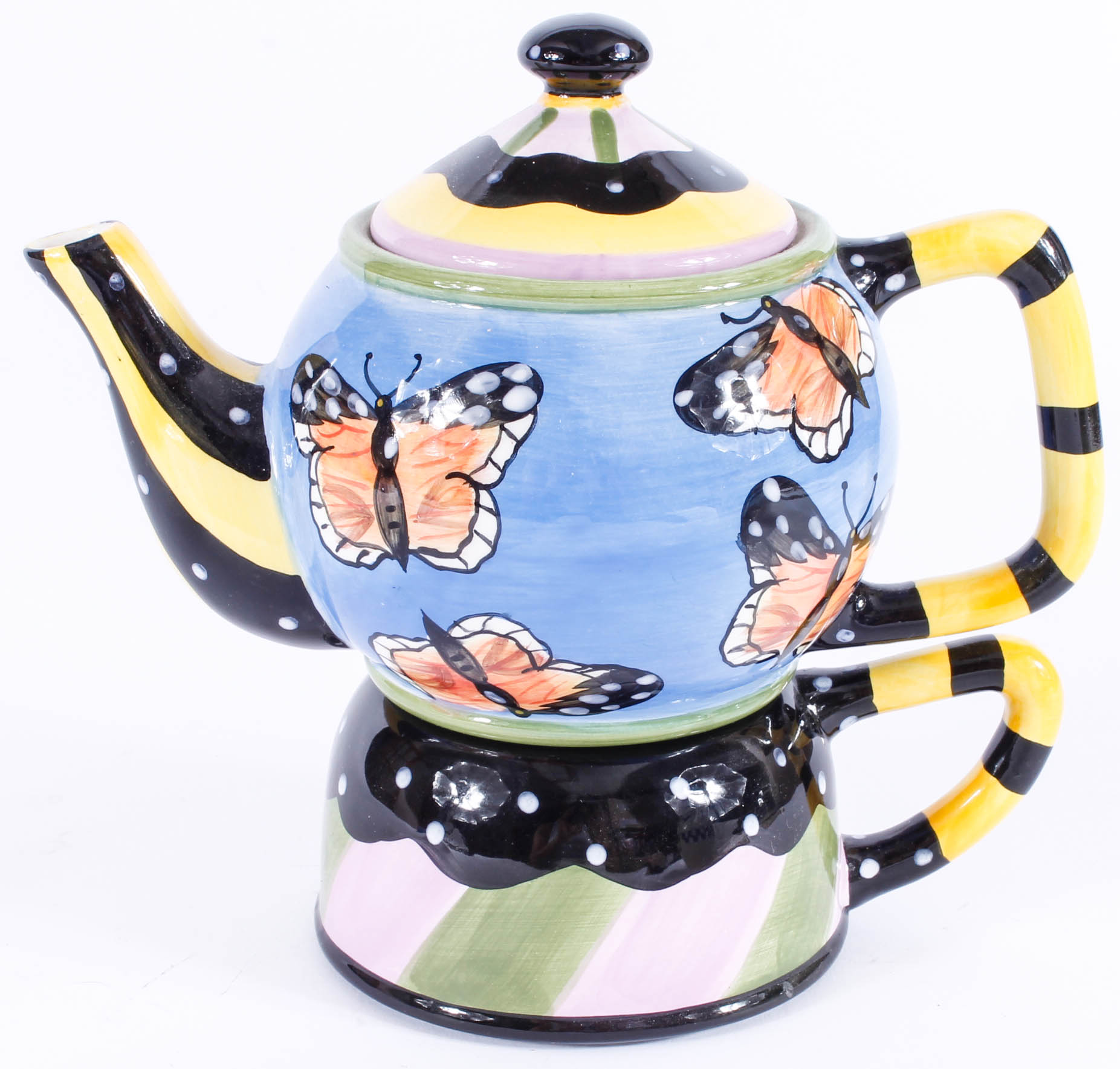 Stackable Teapot and Cup Sets Including Milson & Louis