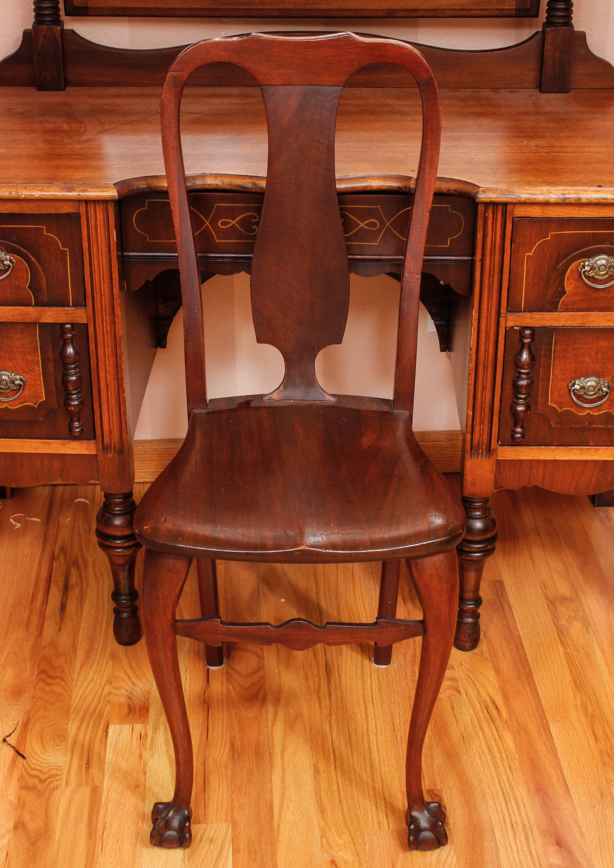 Vintage Vanity with Mirror and Chair