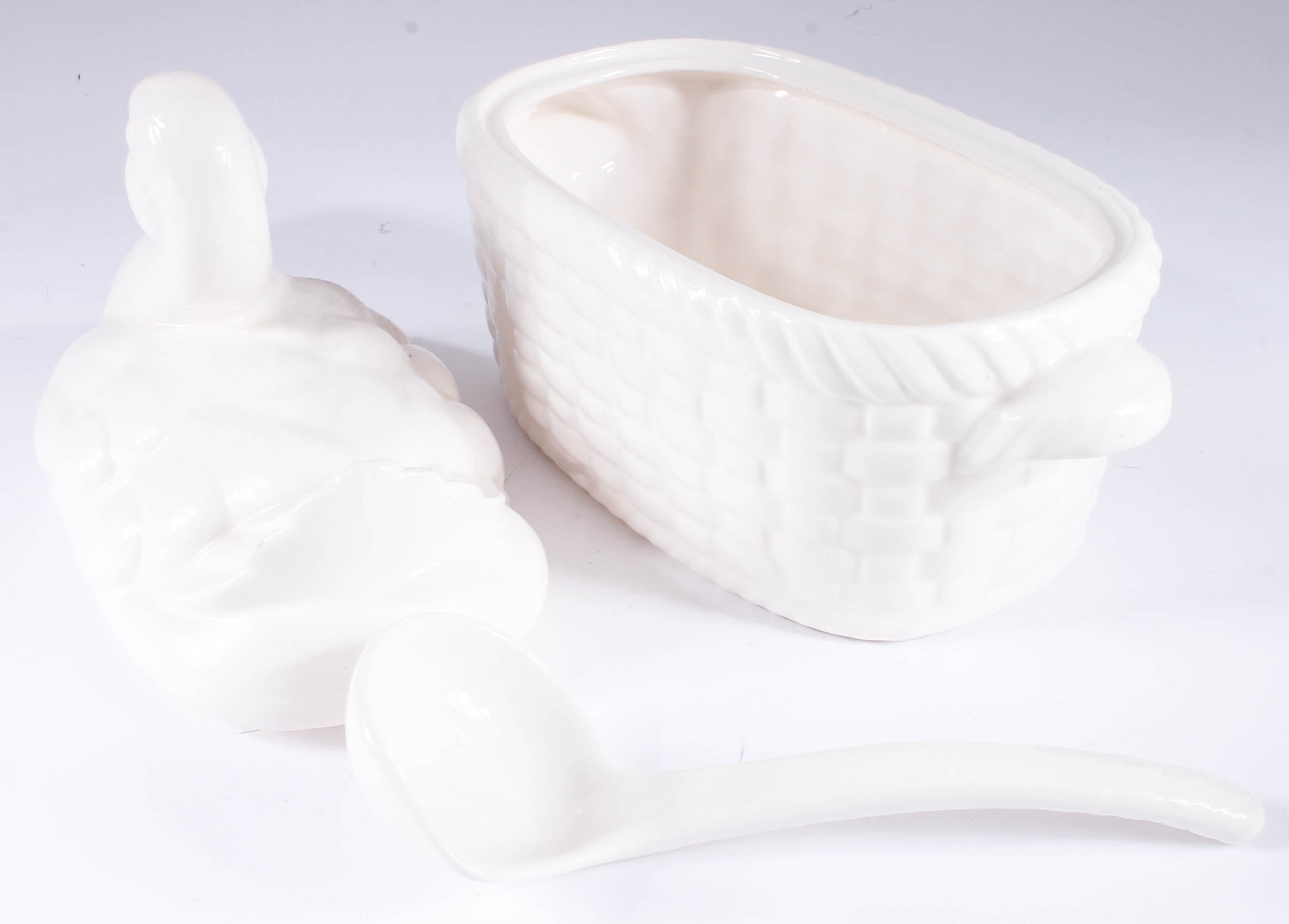 Vintage White Ceramic Bird Group