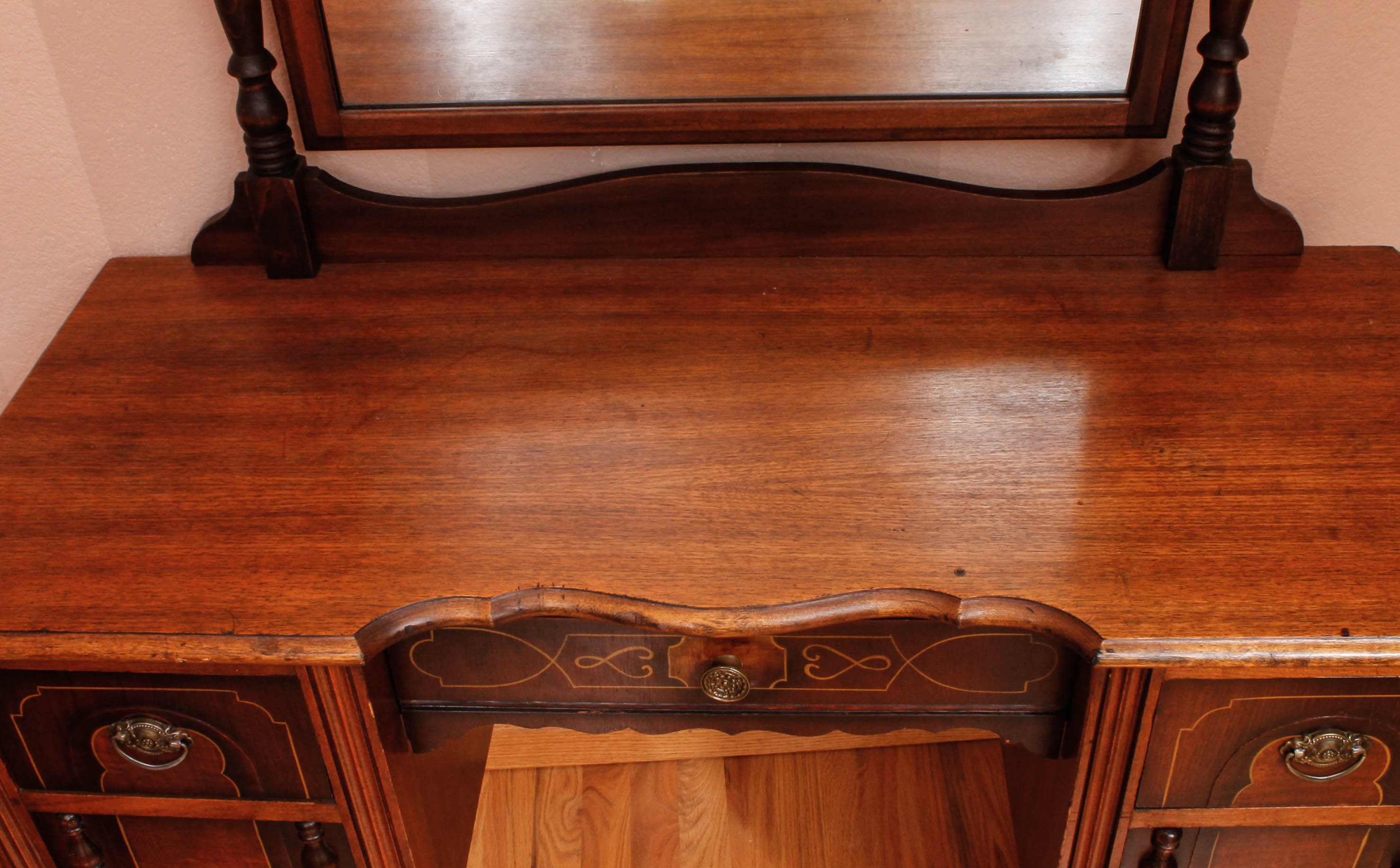 Vintage Vanity with Mirror and Chair