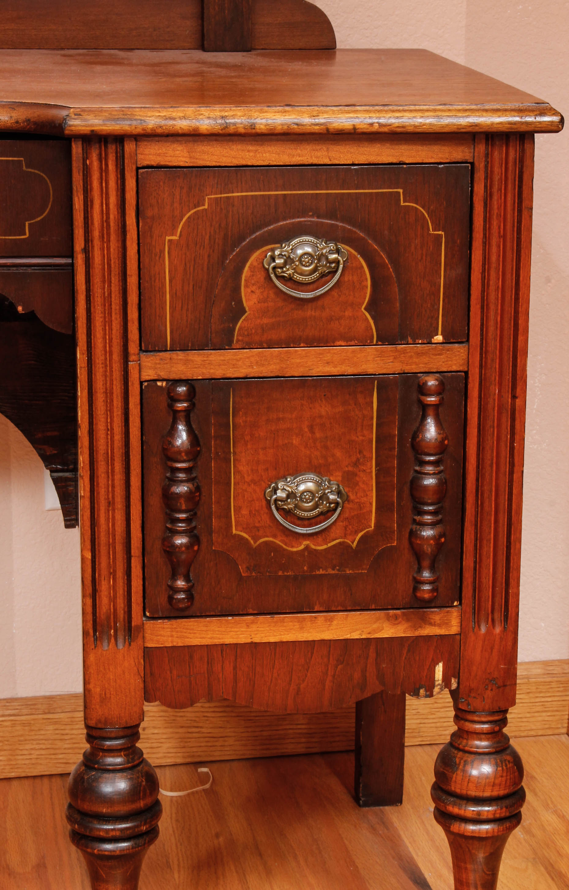 Vintage Vanity with Mirror and Chair