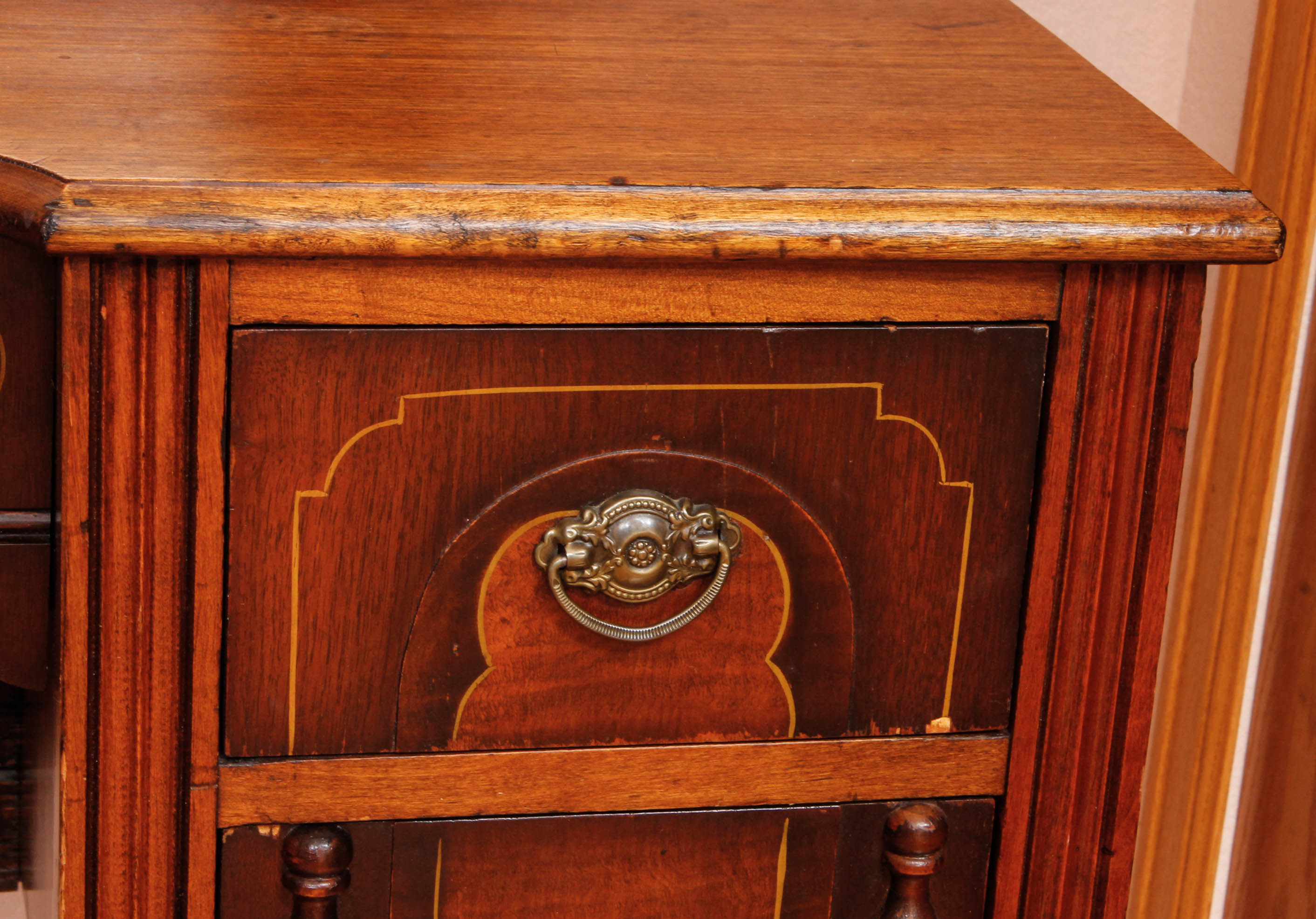 Vintage Vanity with Mirror and Chair