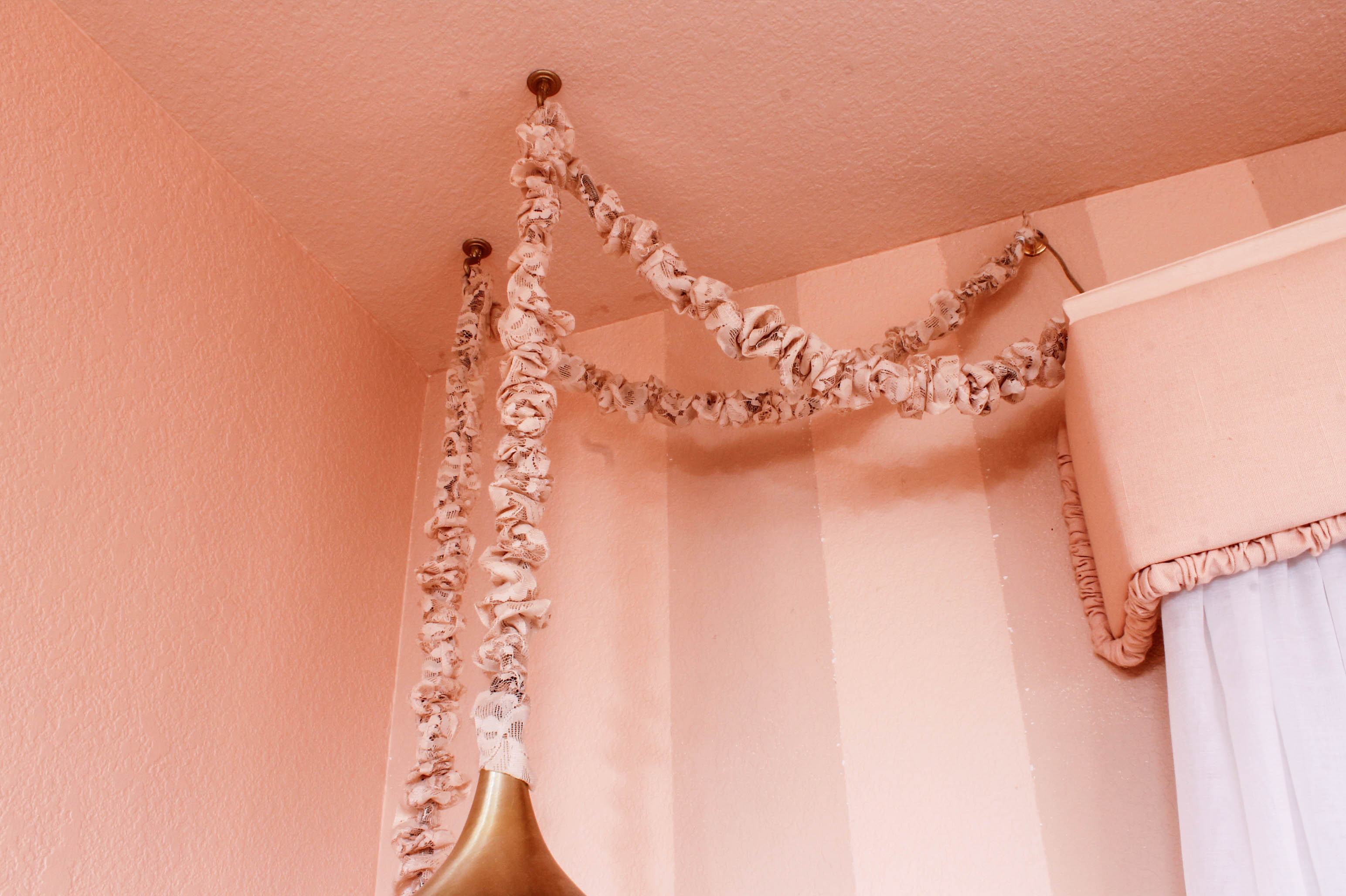 Pair of Mid-Century Metal and Glass Hanging Lamps