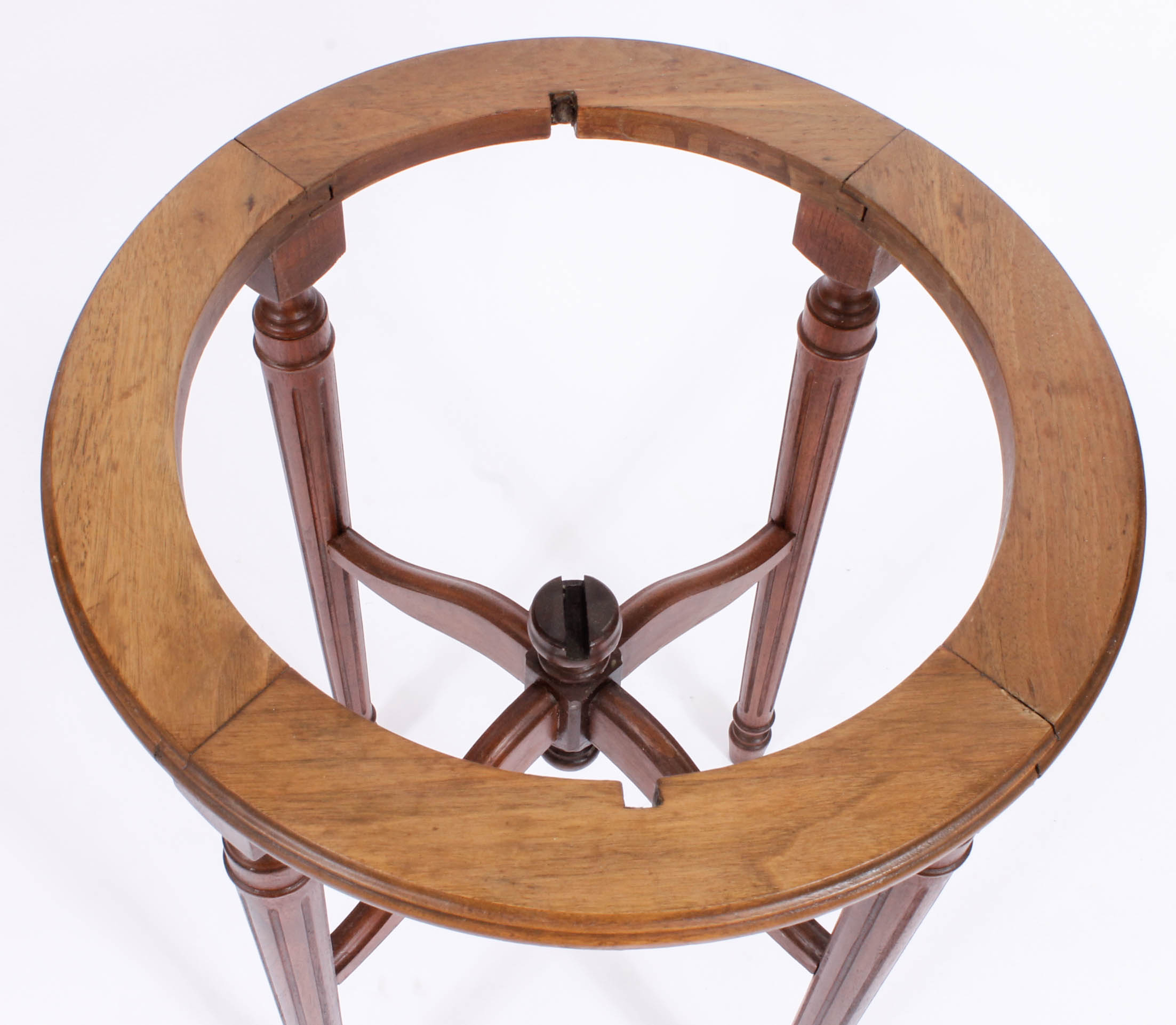 Vintage Wood Glass Topped Side Table