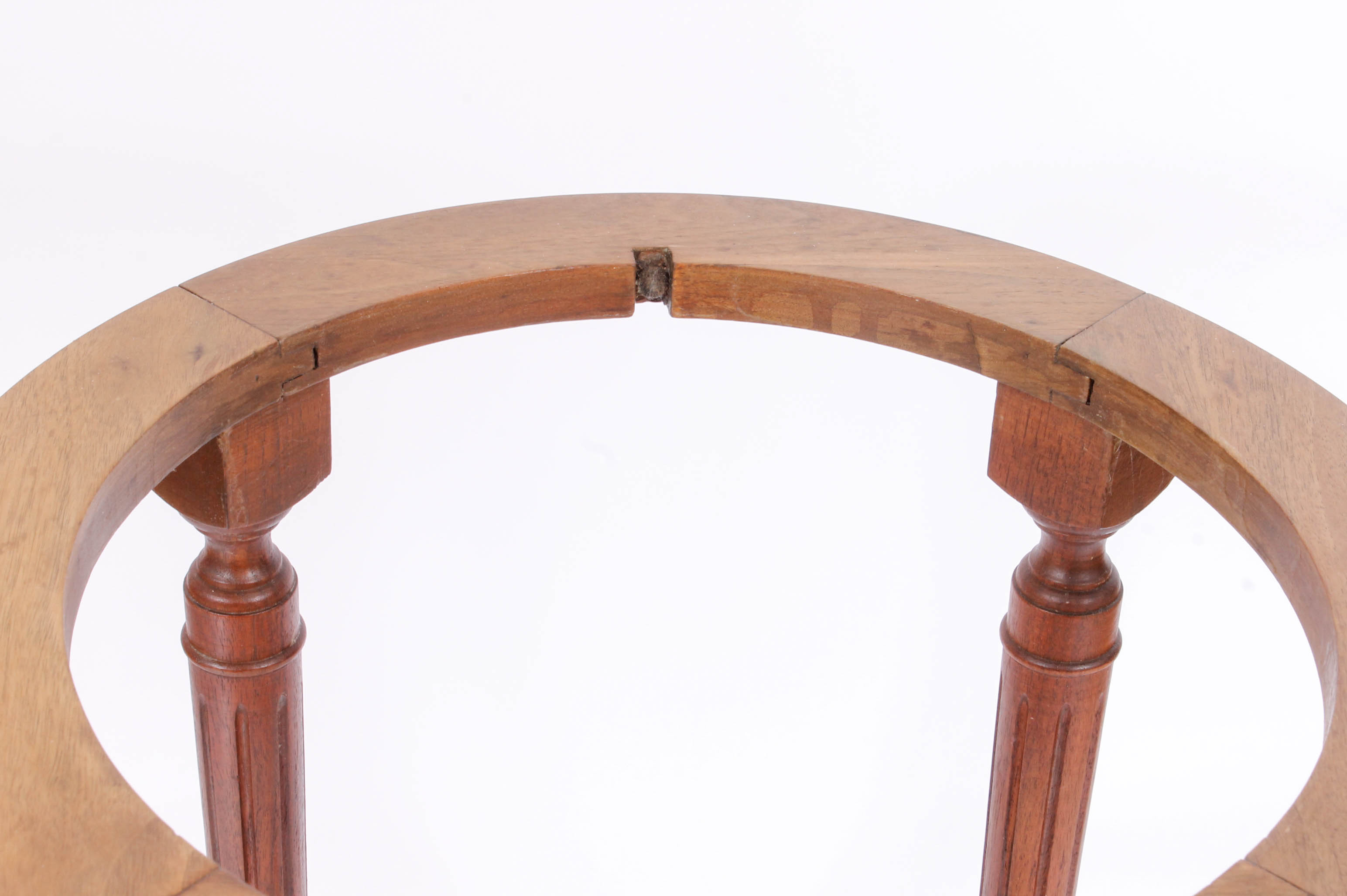 Vintage Wood Glass Topped Side Table