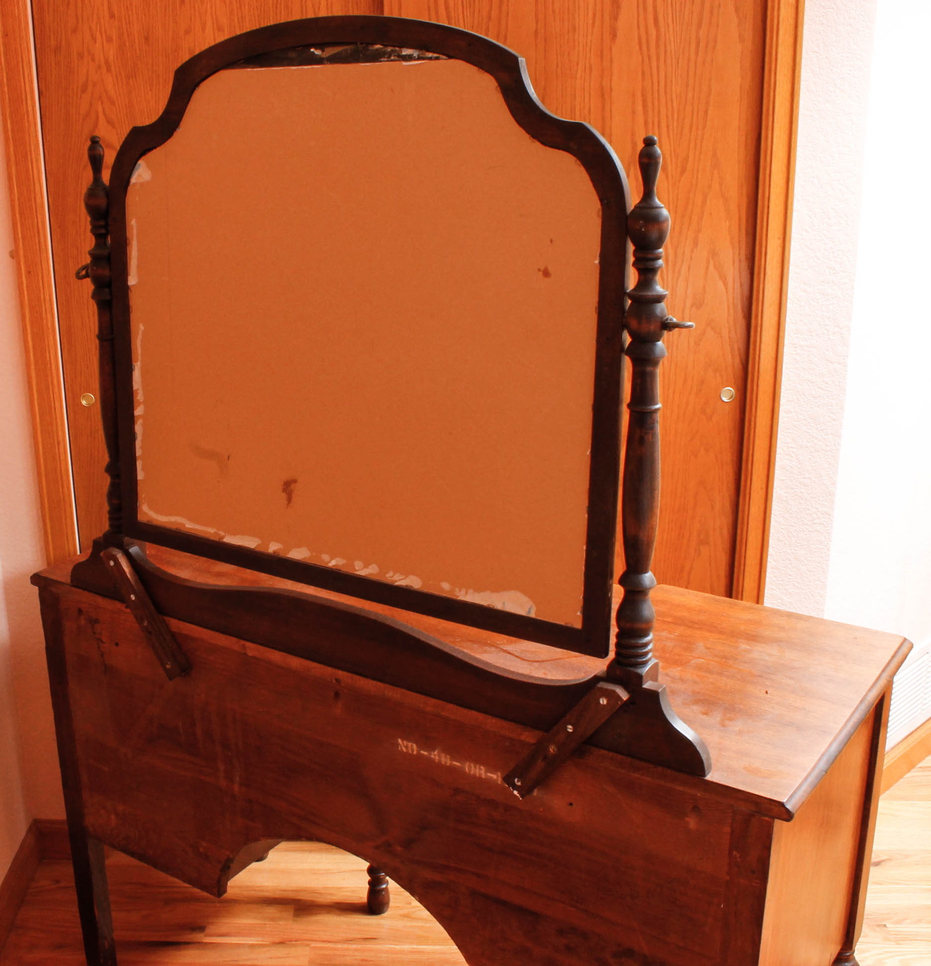 Vintage Vanity with Mirror and Chair