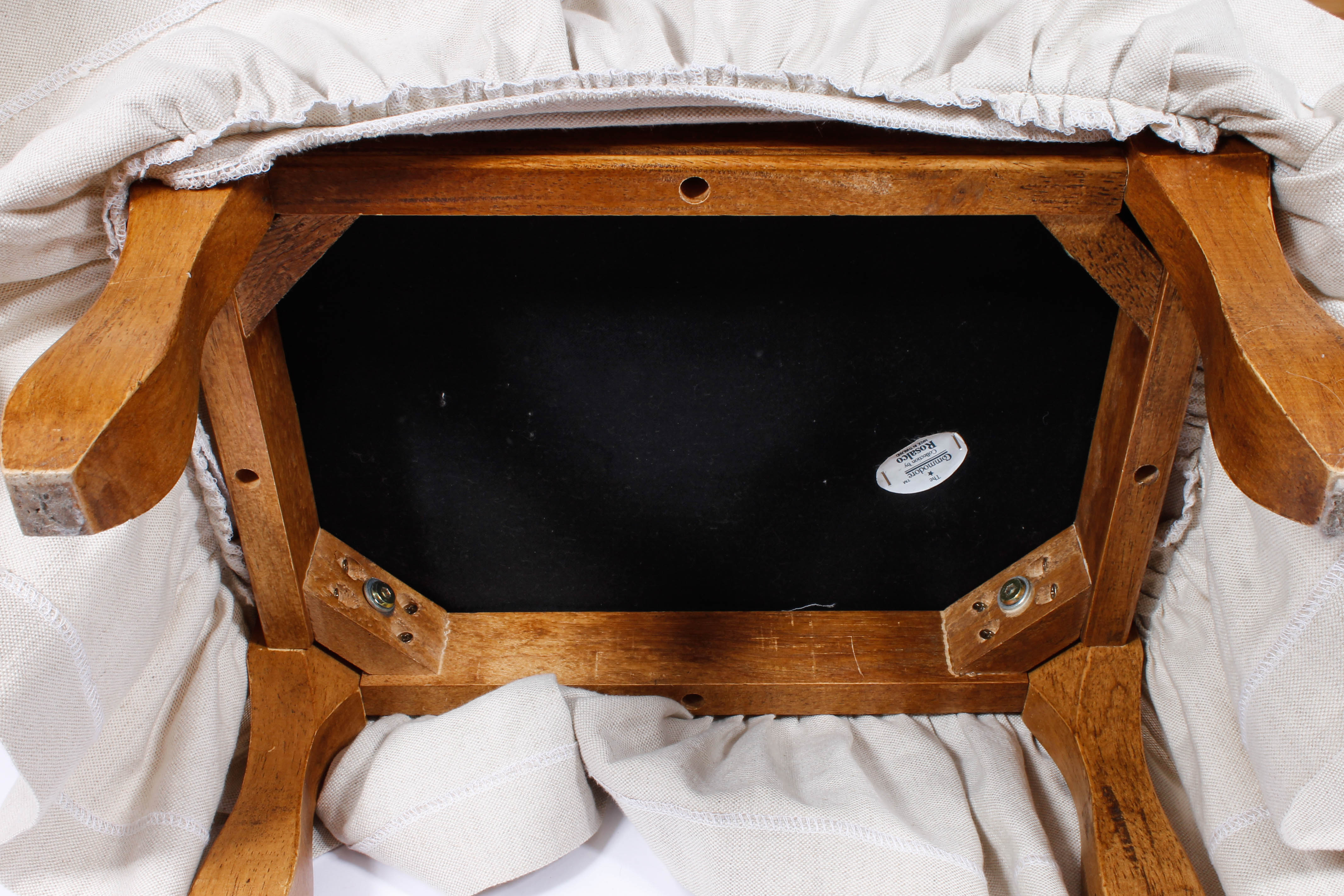 Upholstered Victorian Armchair and a Footrest with Slipcover