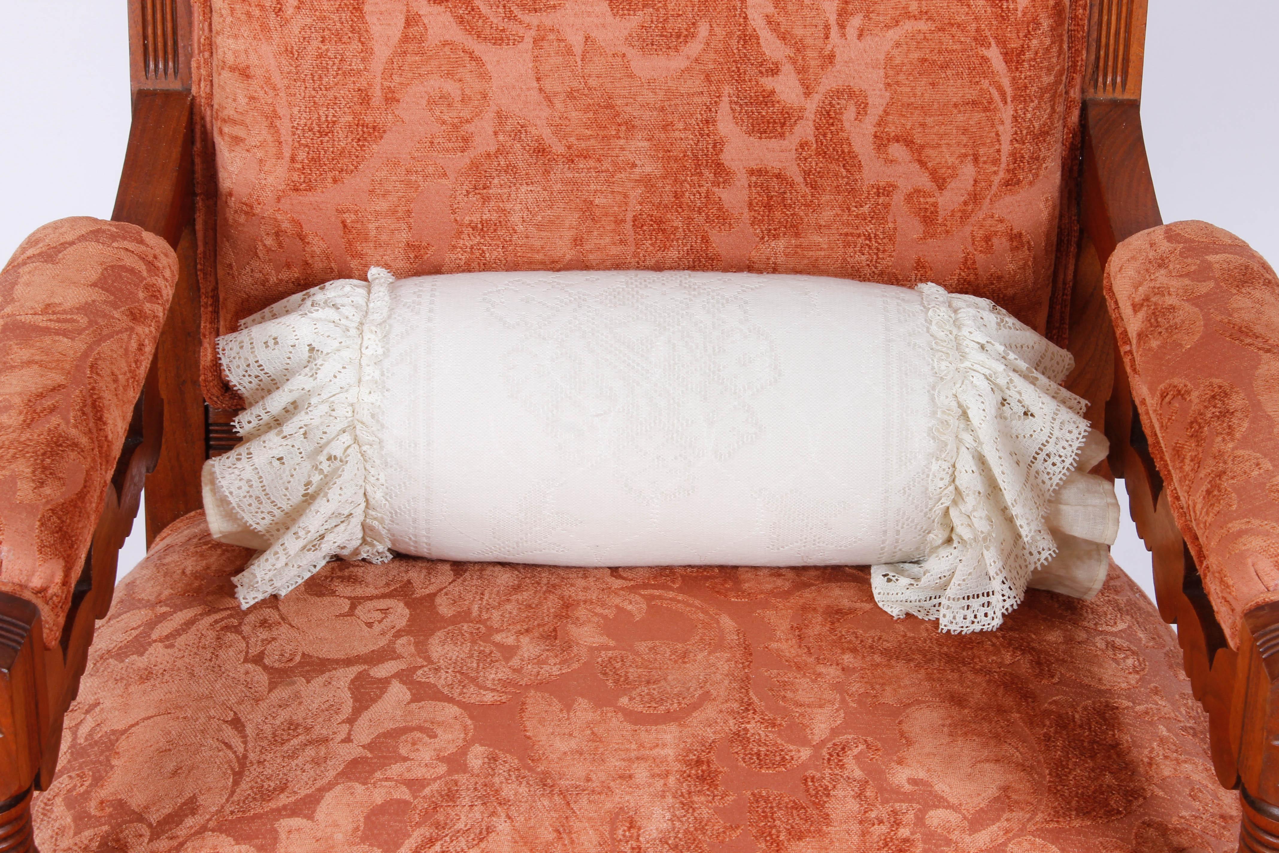 Pair of Antique Victorian Upholstered Walnut Armchairs