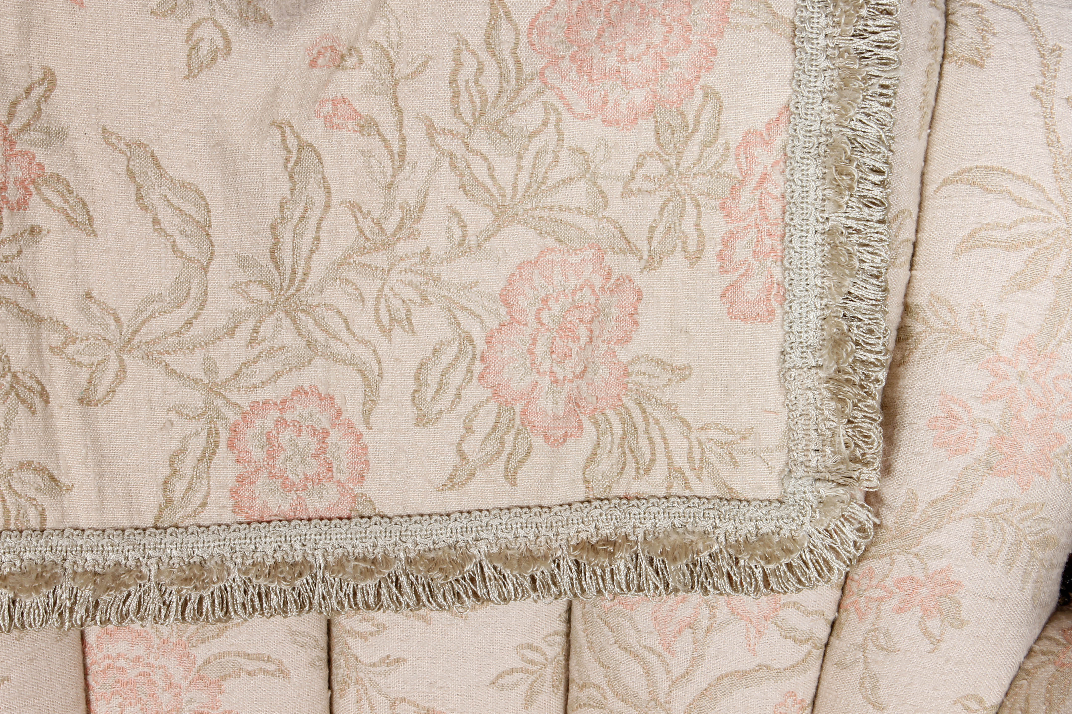 Upholstered Victorian Armchair and a Footrest with Slipcover