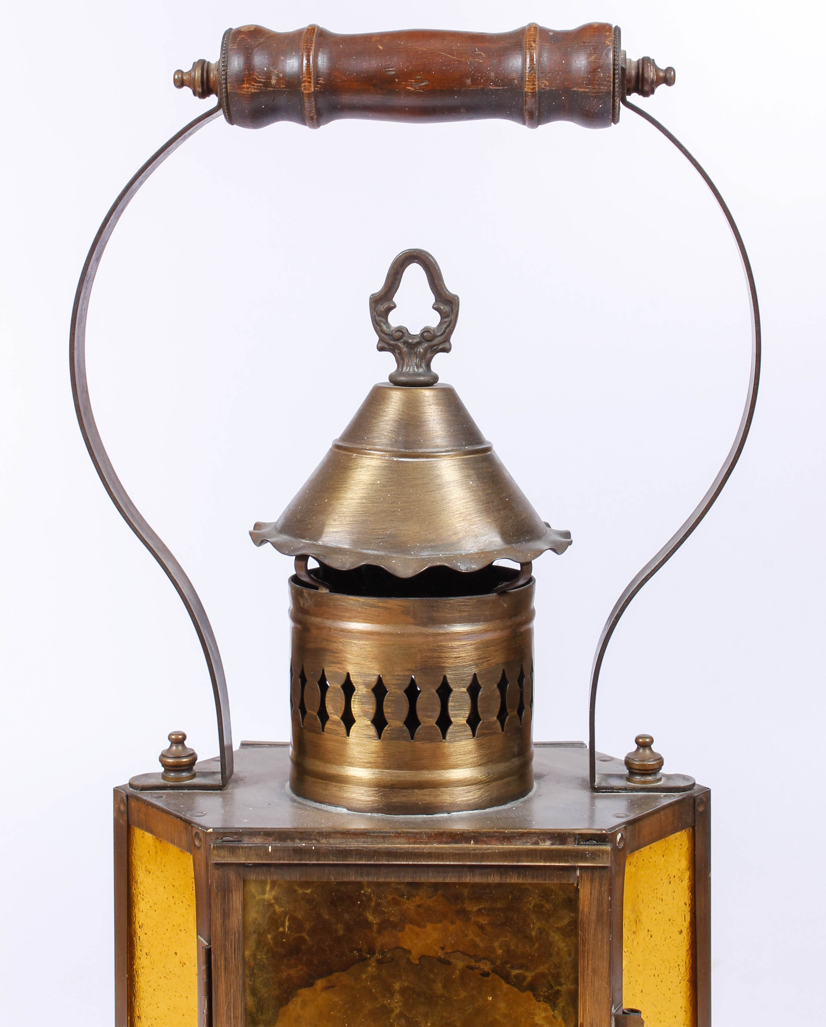 Vintage Brass Tone Lantern Wall Light