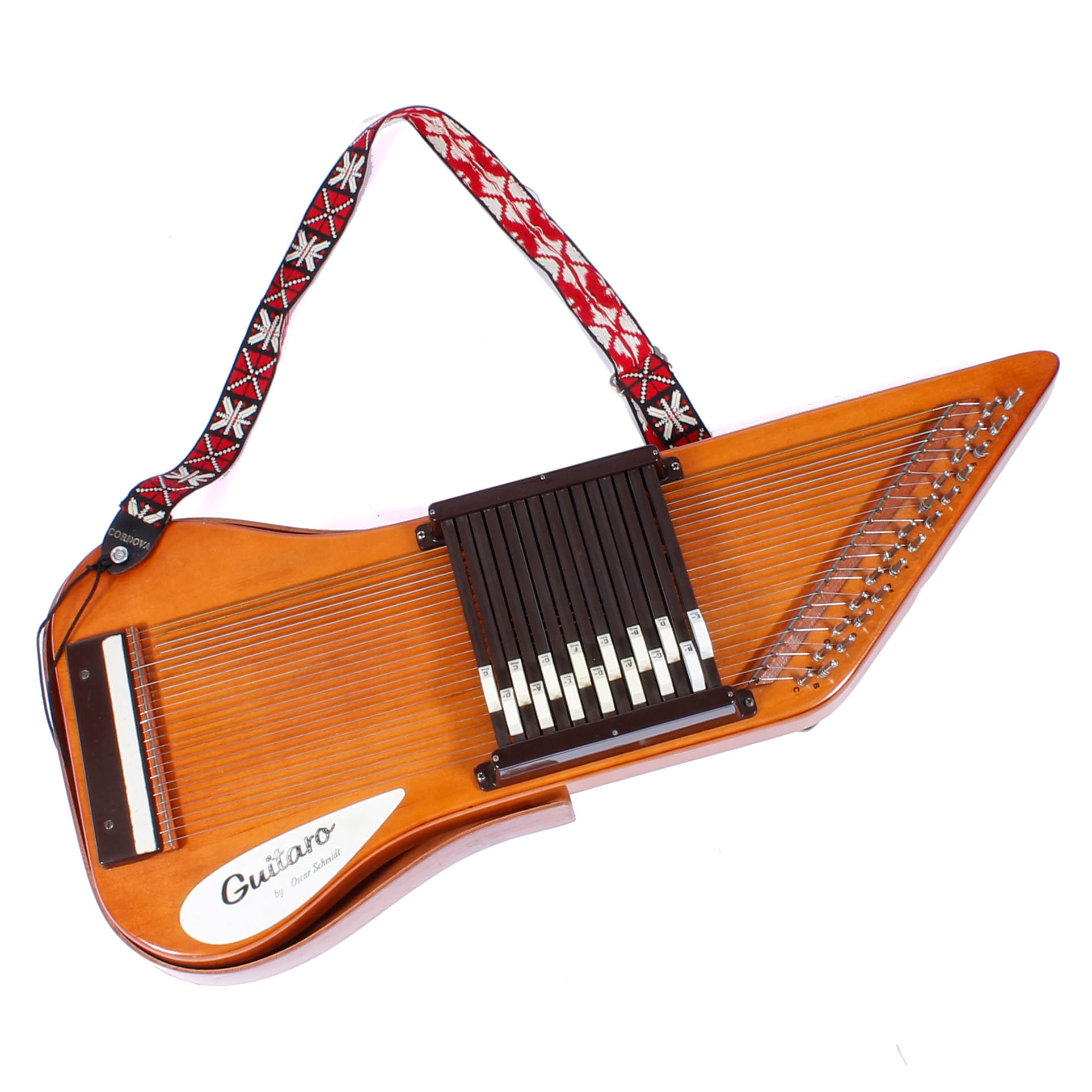 Vintage Oscar Schmidt "Guitaro" Autoharp, Case and Accessories