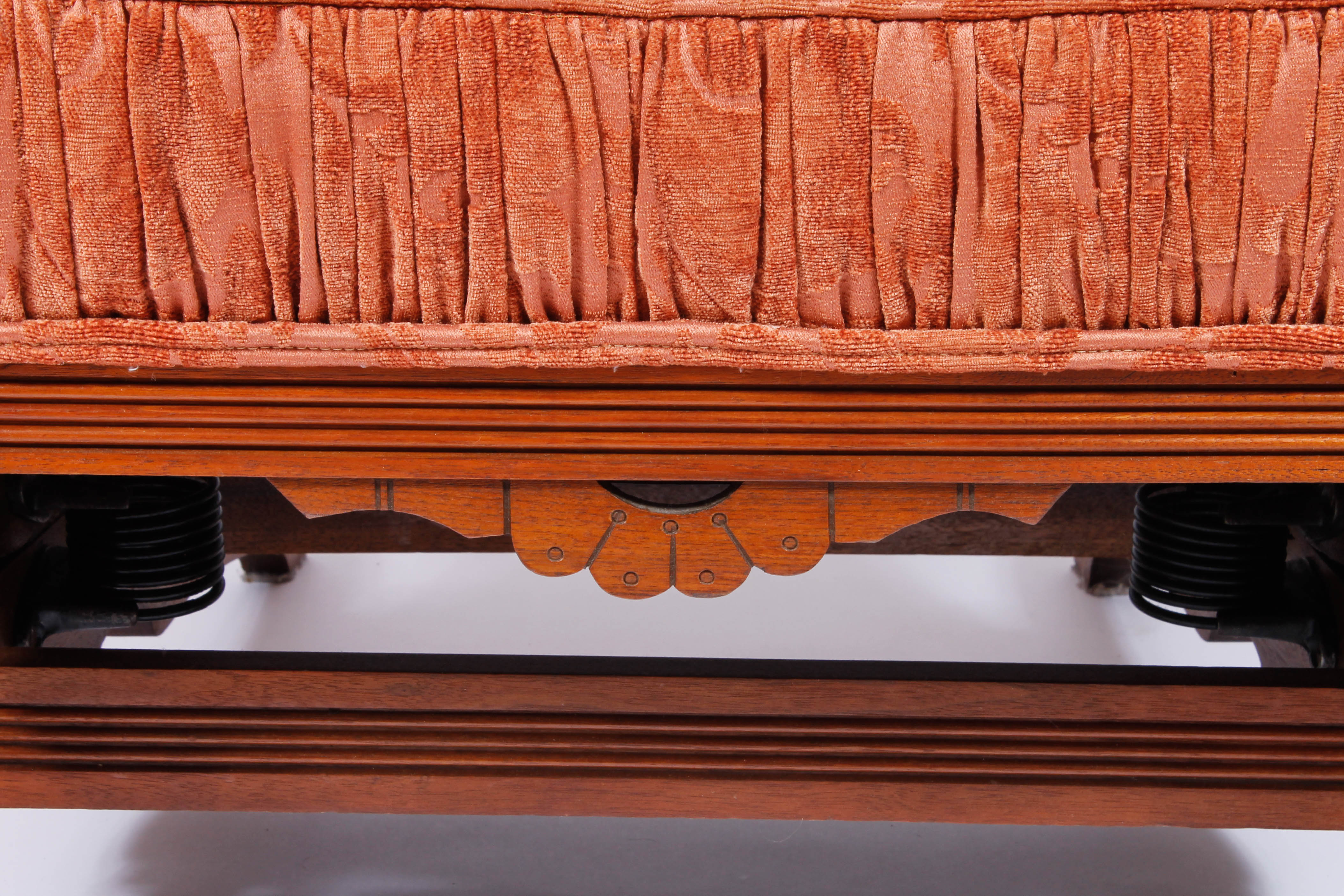 Pair of Antique Victorian Upholstered Walnut Armchairs