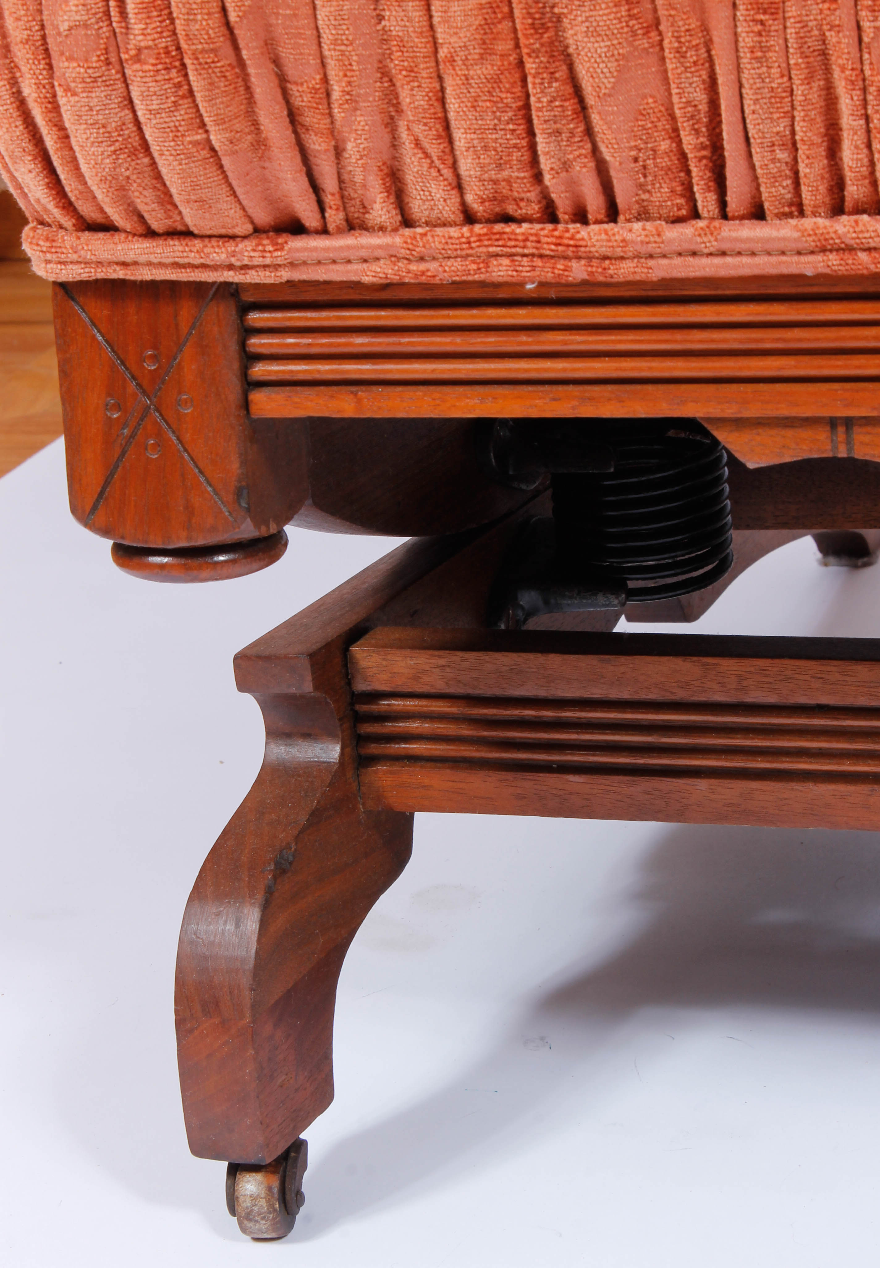 Pair of Antique Victorian Upholstered Walnut Armchairs