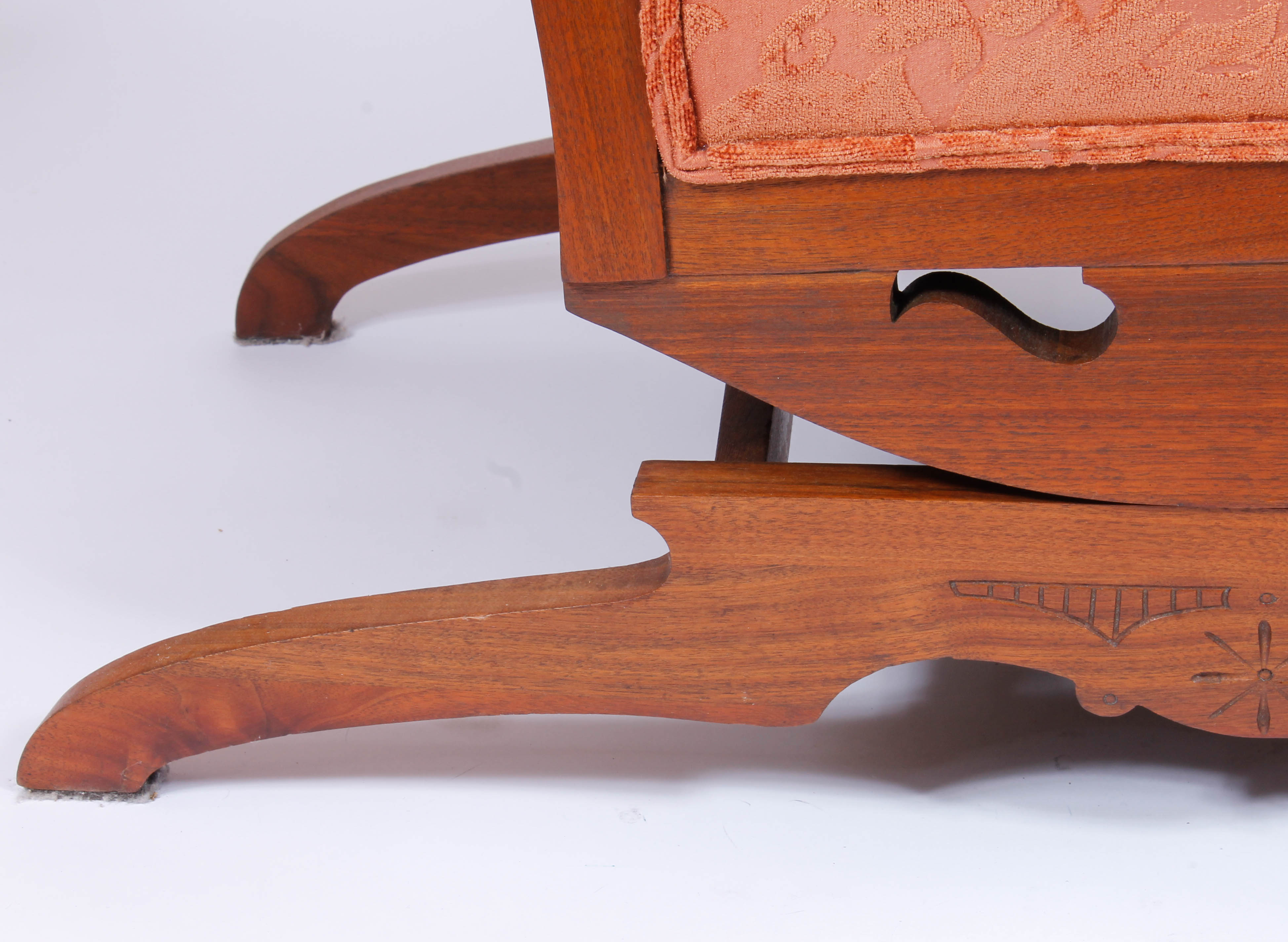 Pair of Antique Victorian Upholstered Walnut Armchairs