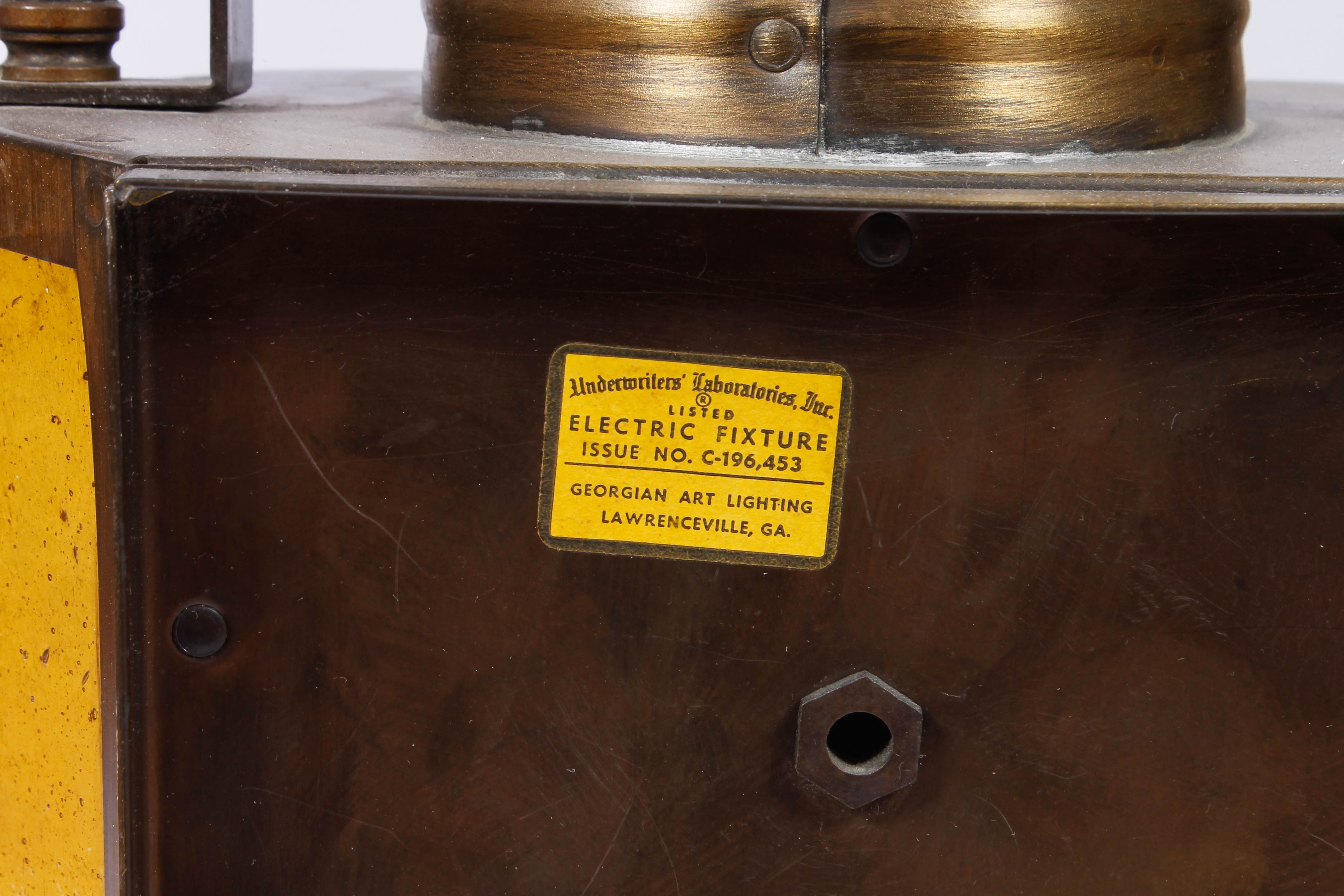 Vintage Brass Tone Lantern Wall Light