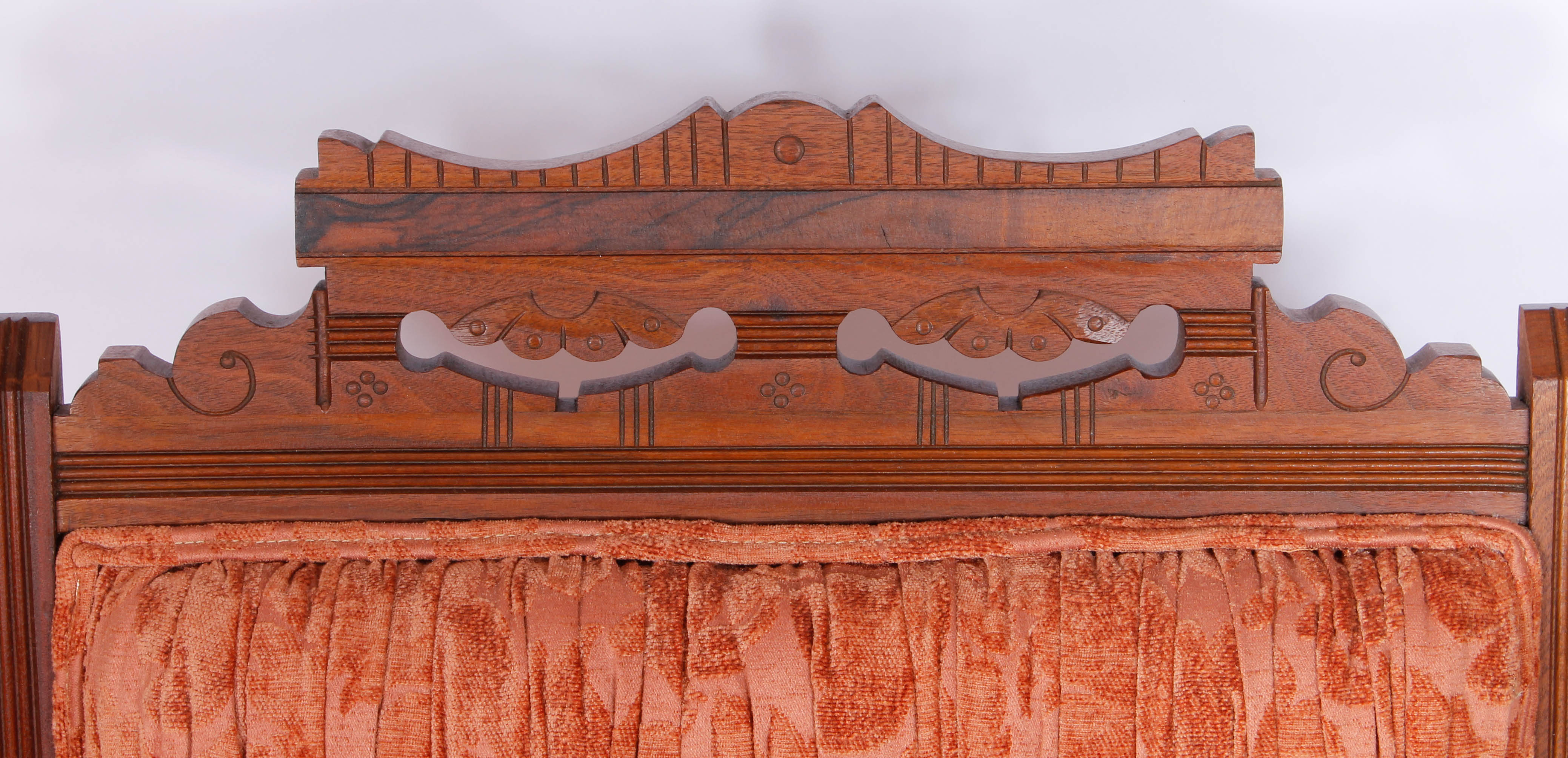 Pair of Antique Victorian Upholstered Walnut Armchairs