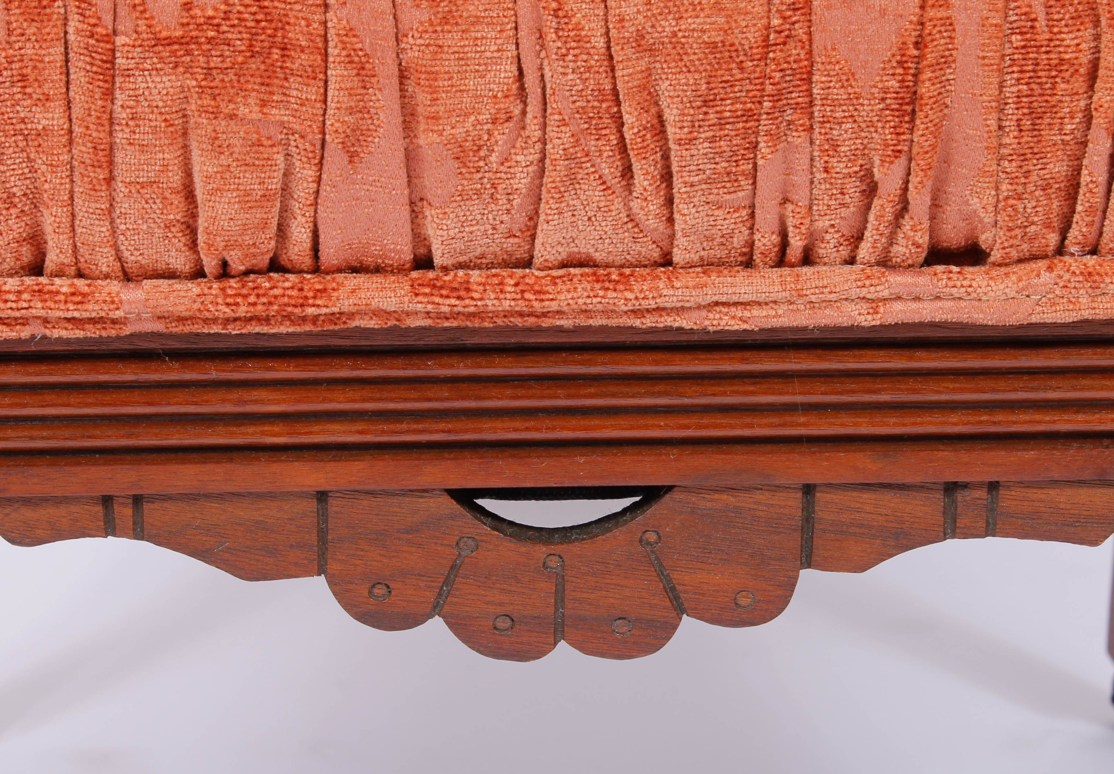 Pair of Antique Victorian Upholstered Walnut Armchairs