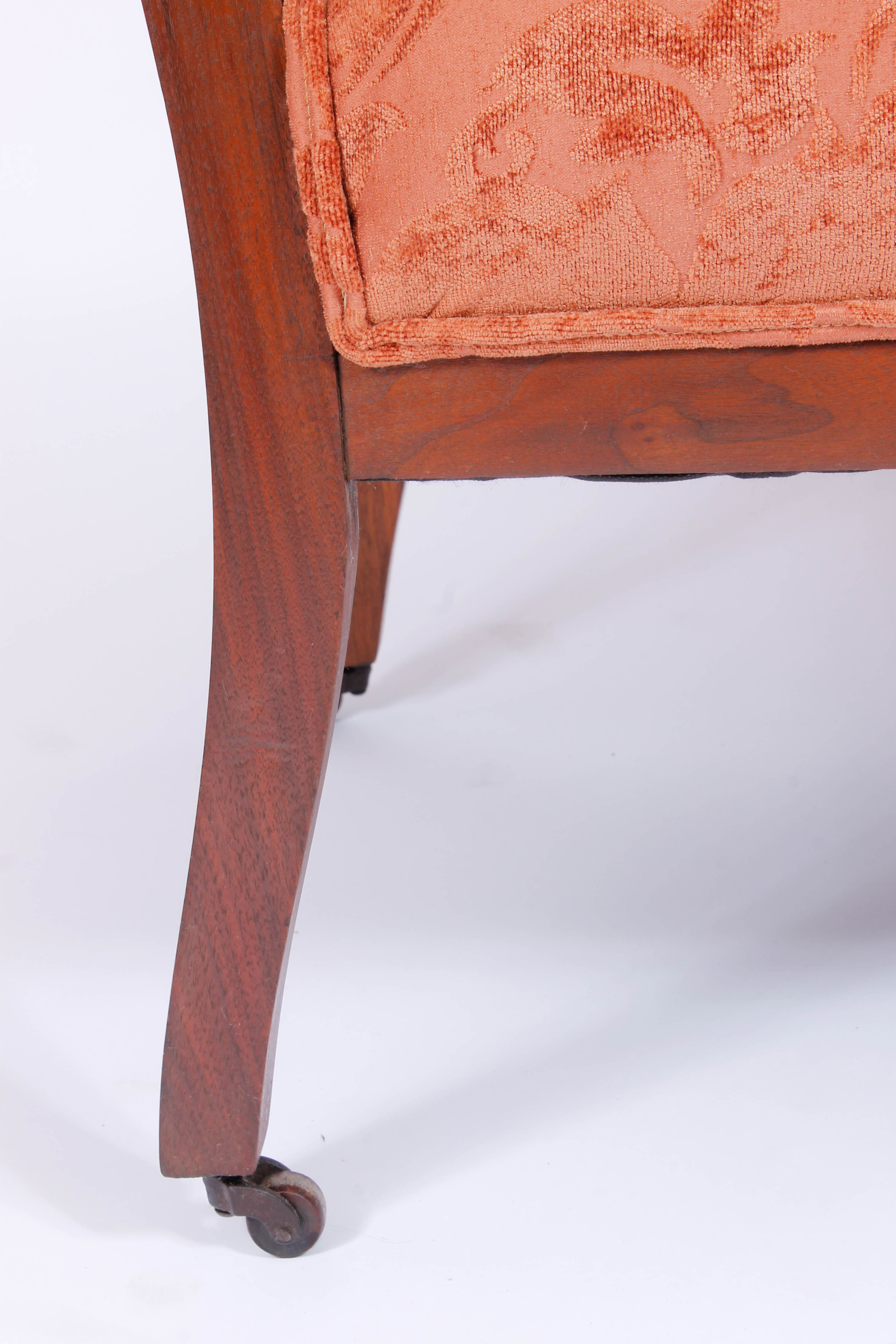 Pair of Antique Victorian Upholstered Walnut Armchairs