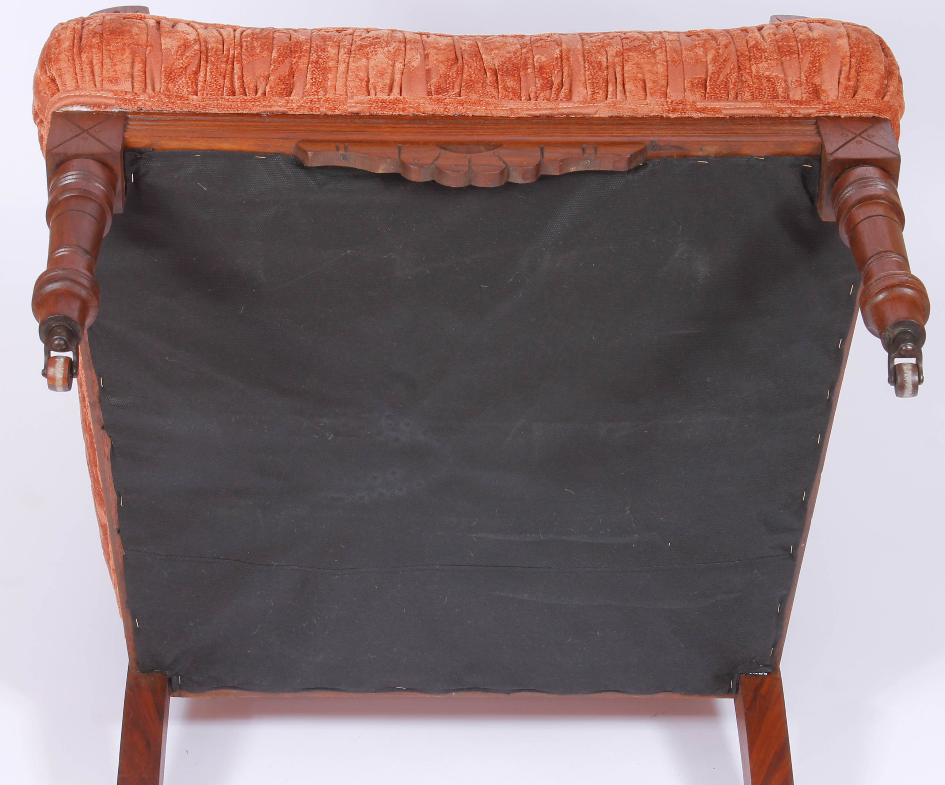 Pair of Antique Victorian Upholstered Walnut Armchairs