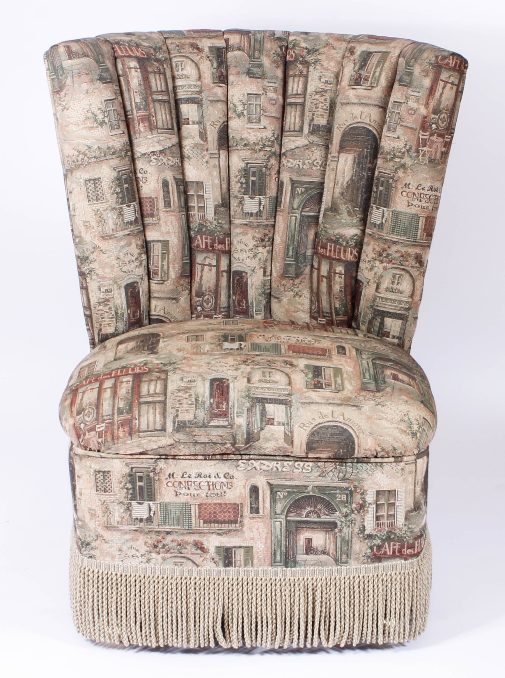 Pair of Upholstered Wheeled Chairs