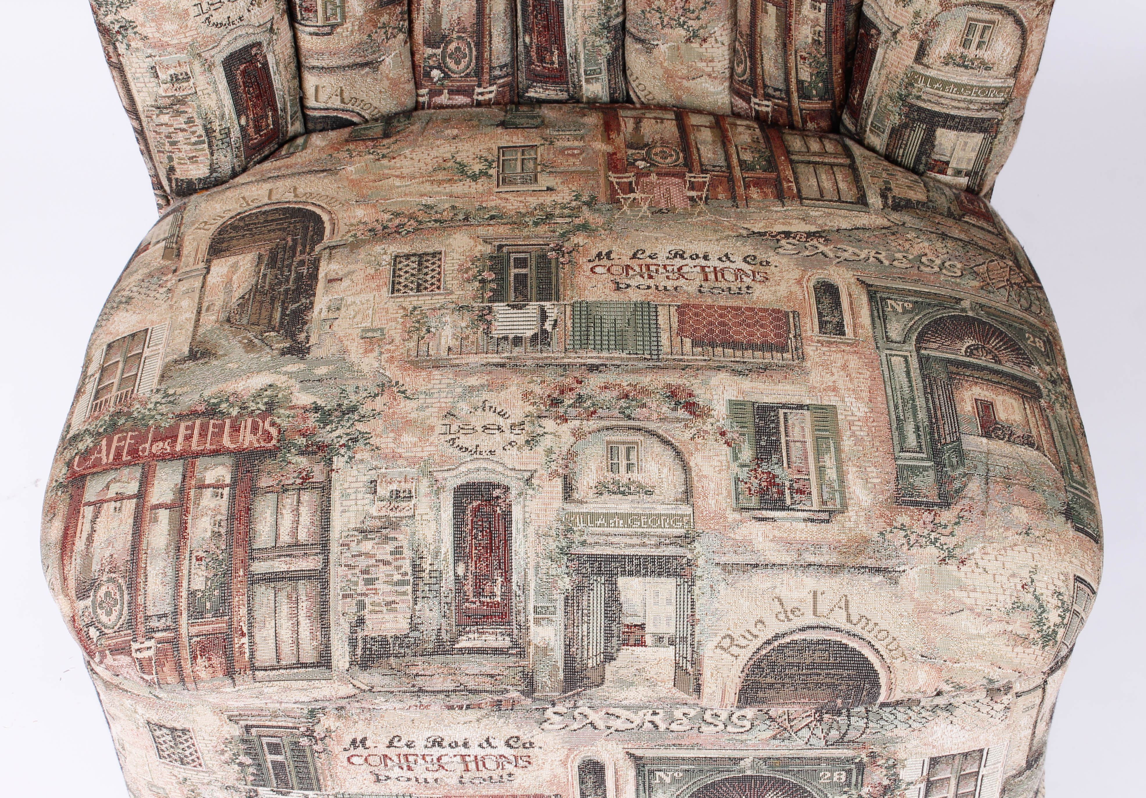 Pair of Upholstered Wheeled Chairs