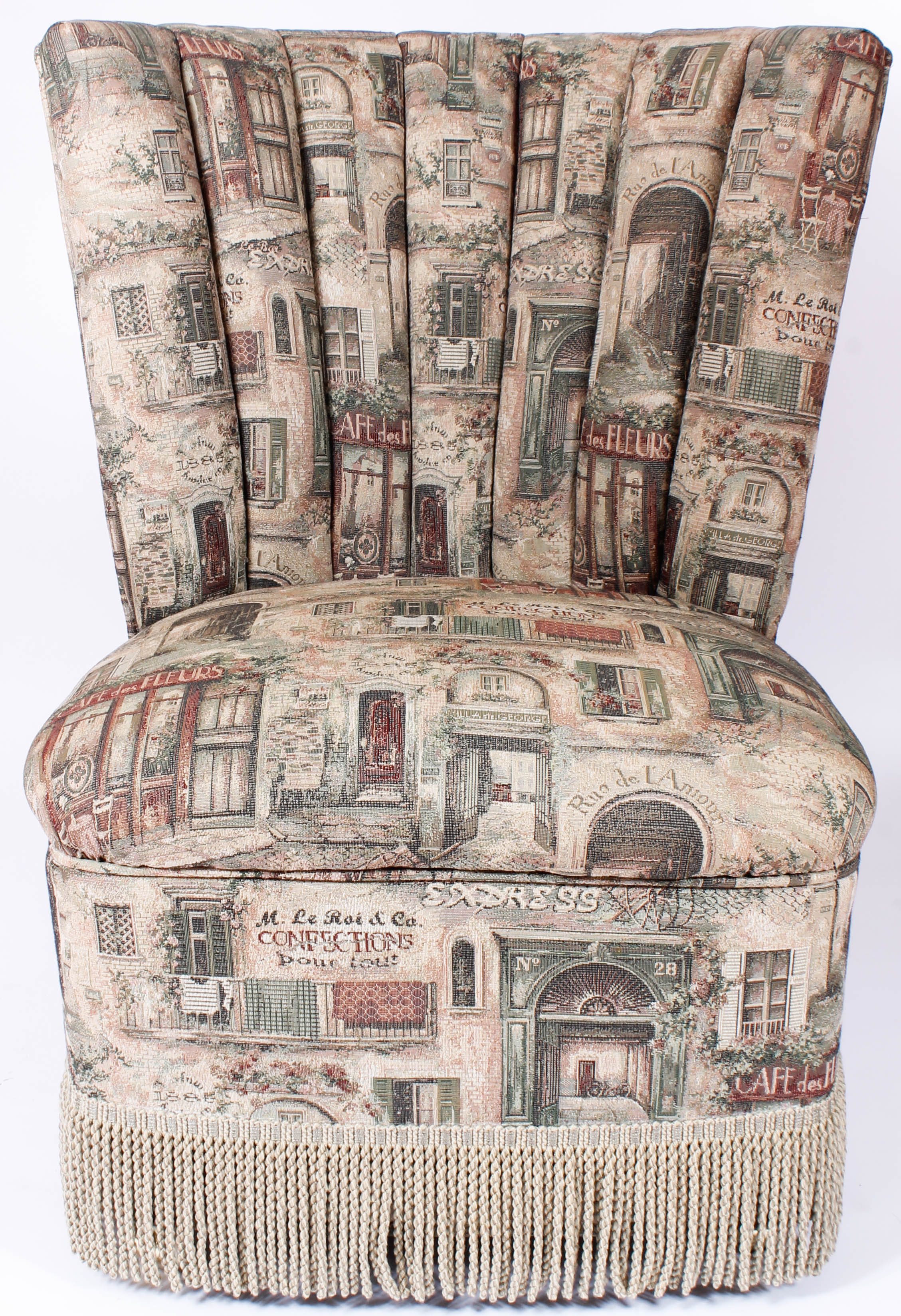 Pair of Upholstered Wheeled Chairs