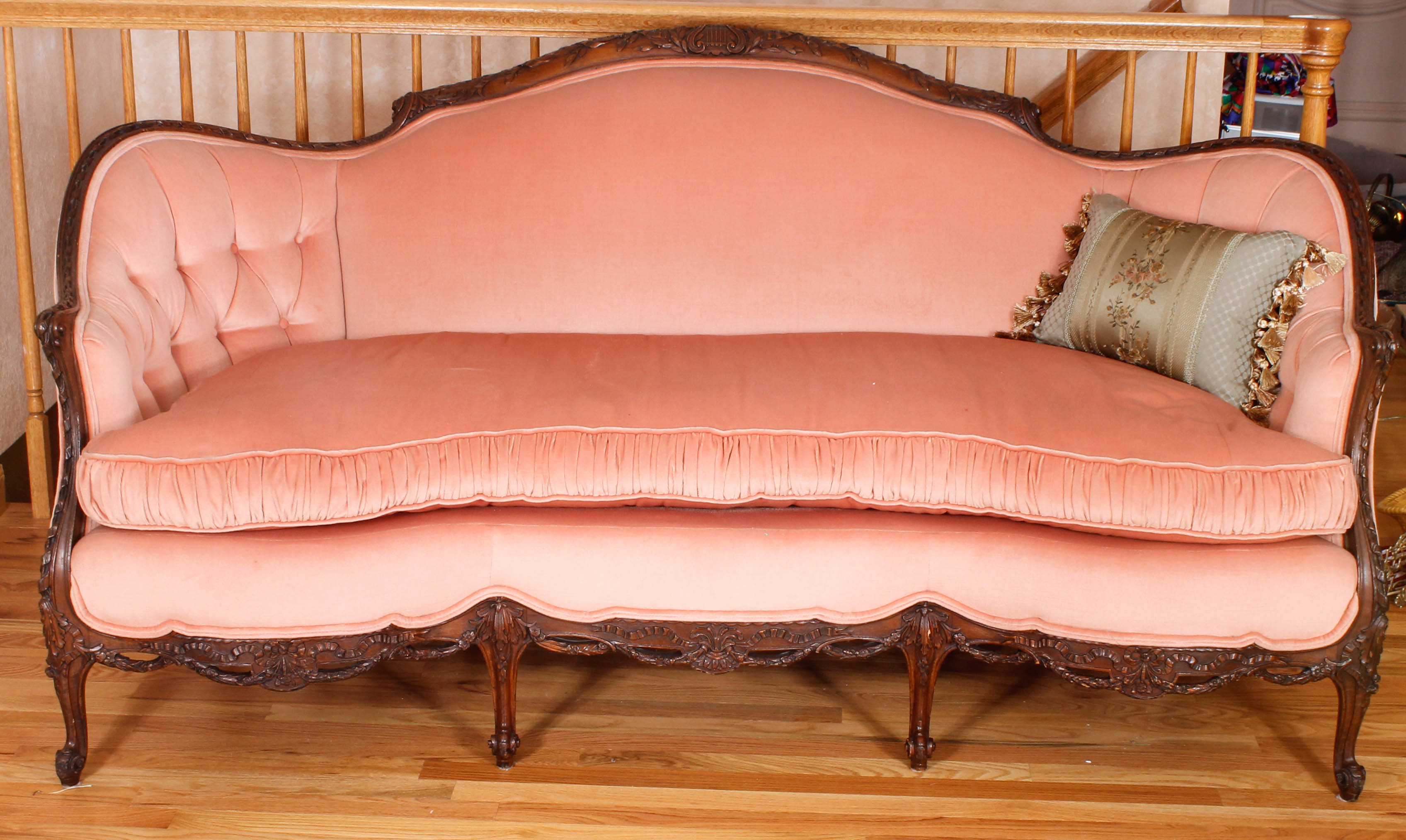 Vintage Louis XV Style Upholstered Sofa or Canapé