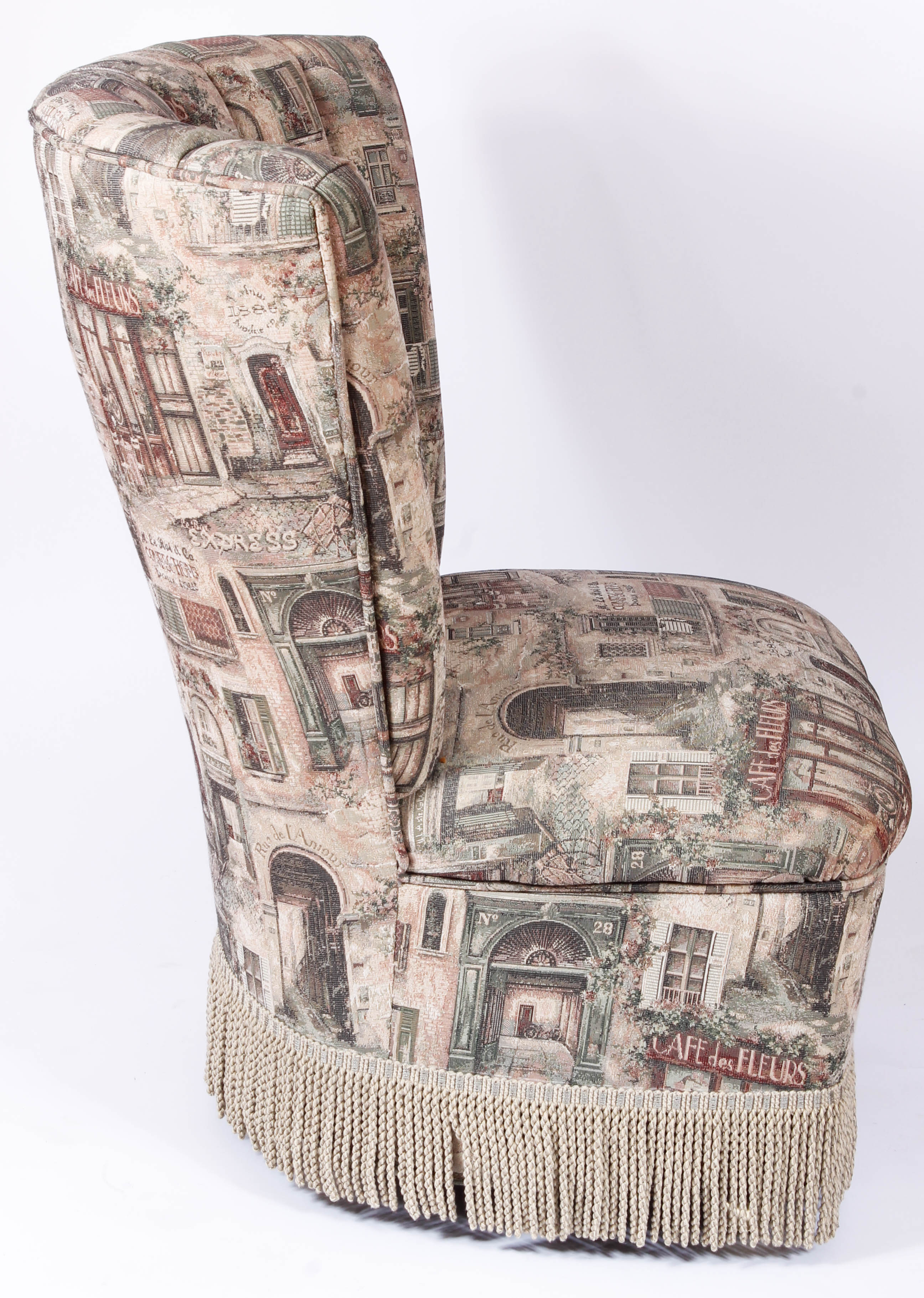 Pair of Upholstered Wheeled Chairs