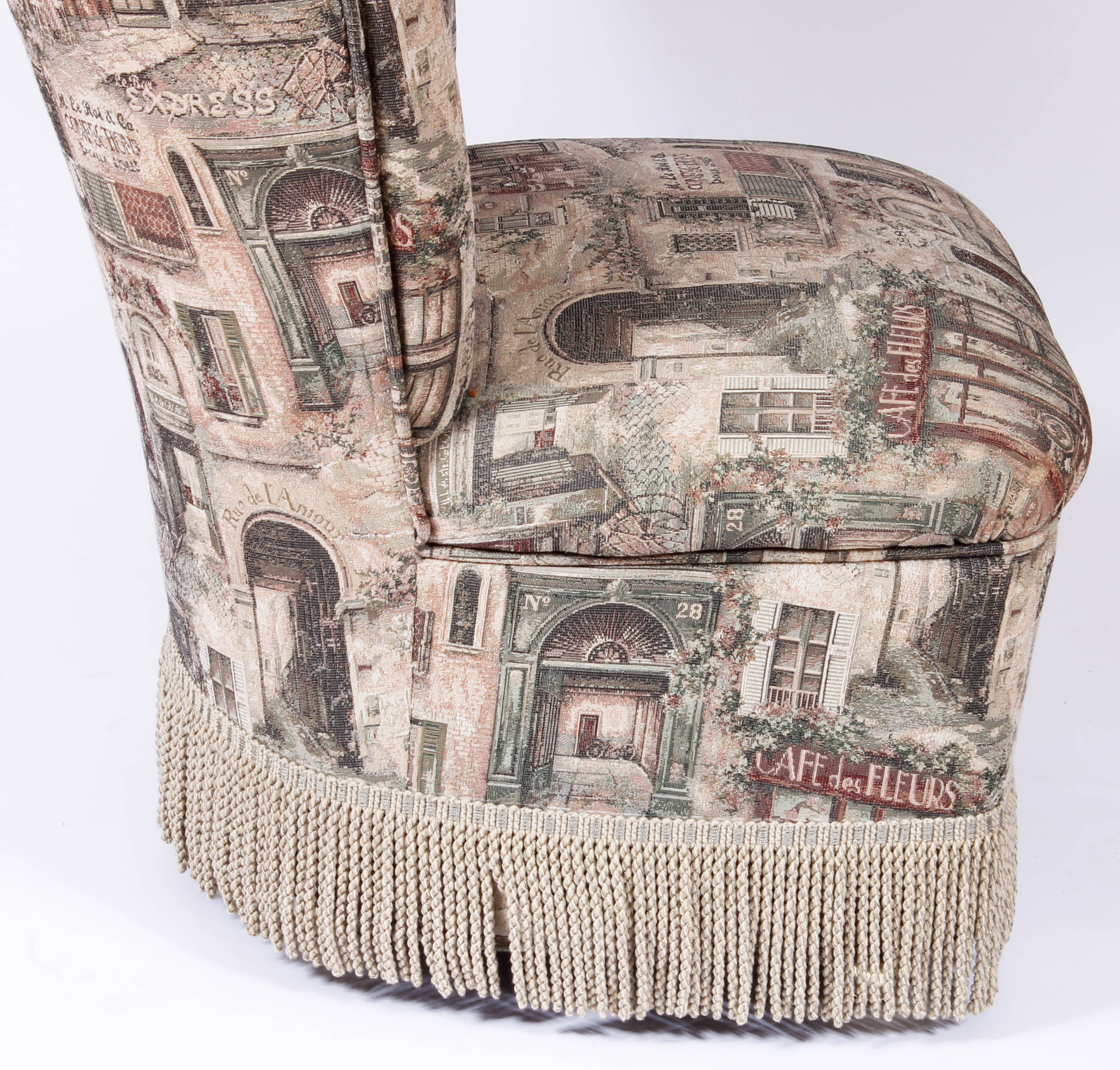 Pair of Upholstered Wheeled Chairs