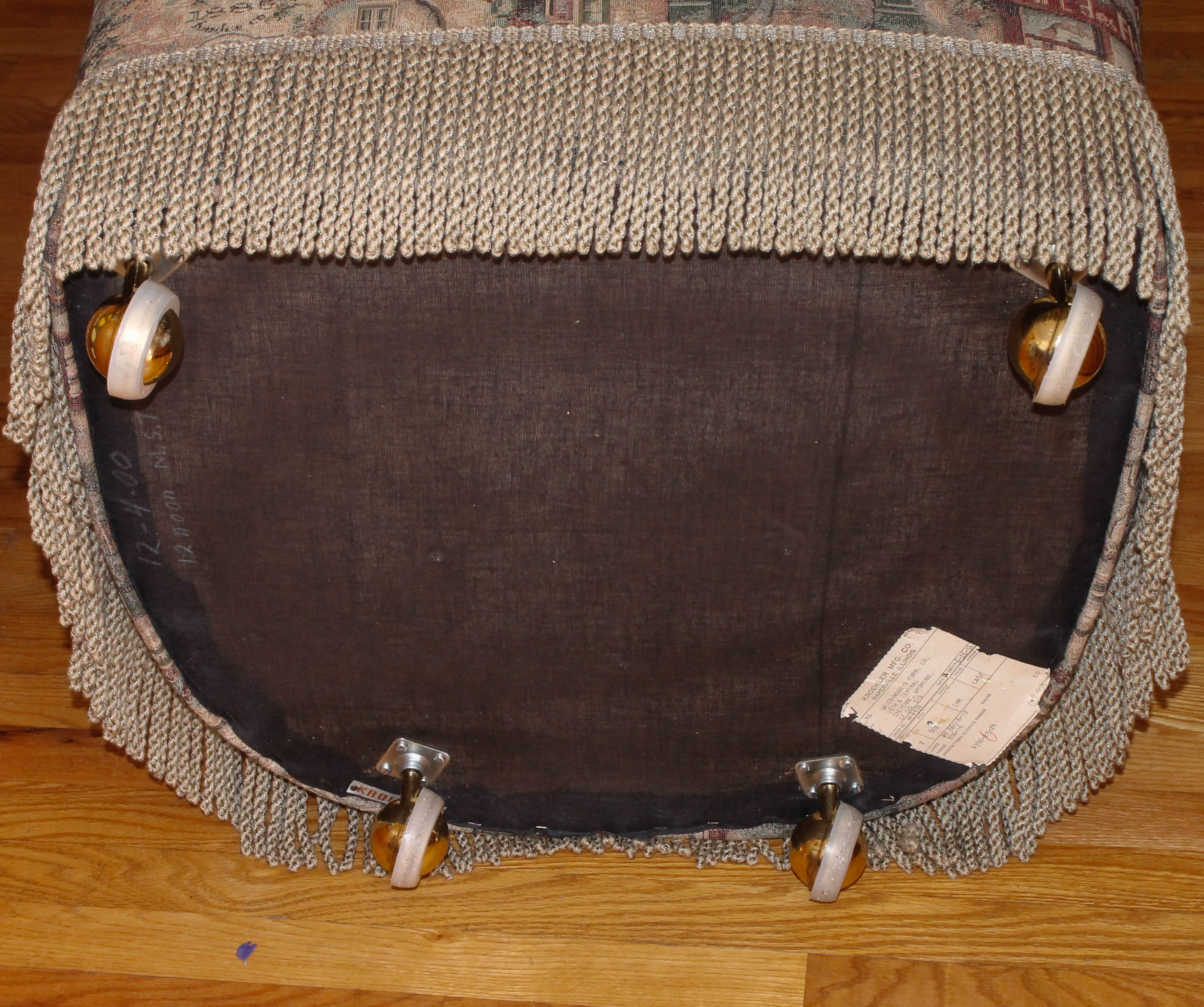 Pair of Upholstered Wheeled Chairs