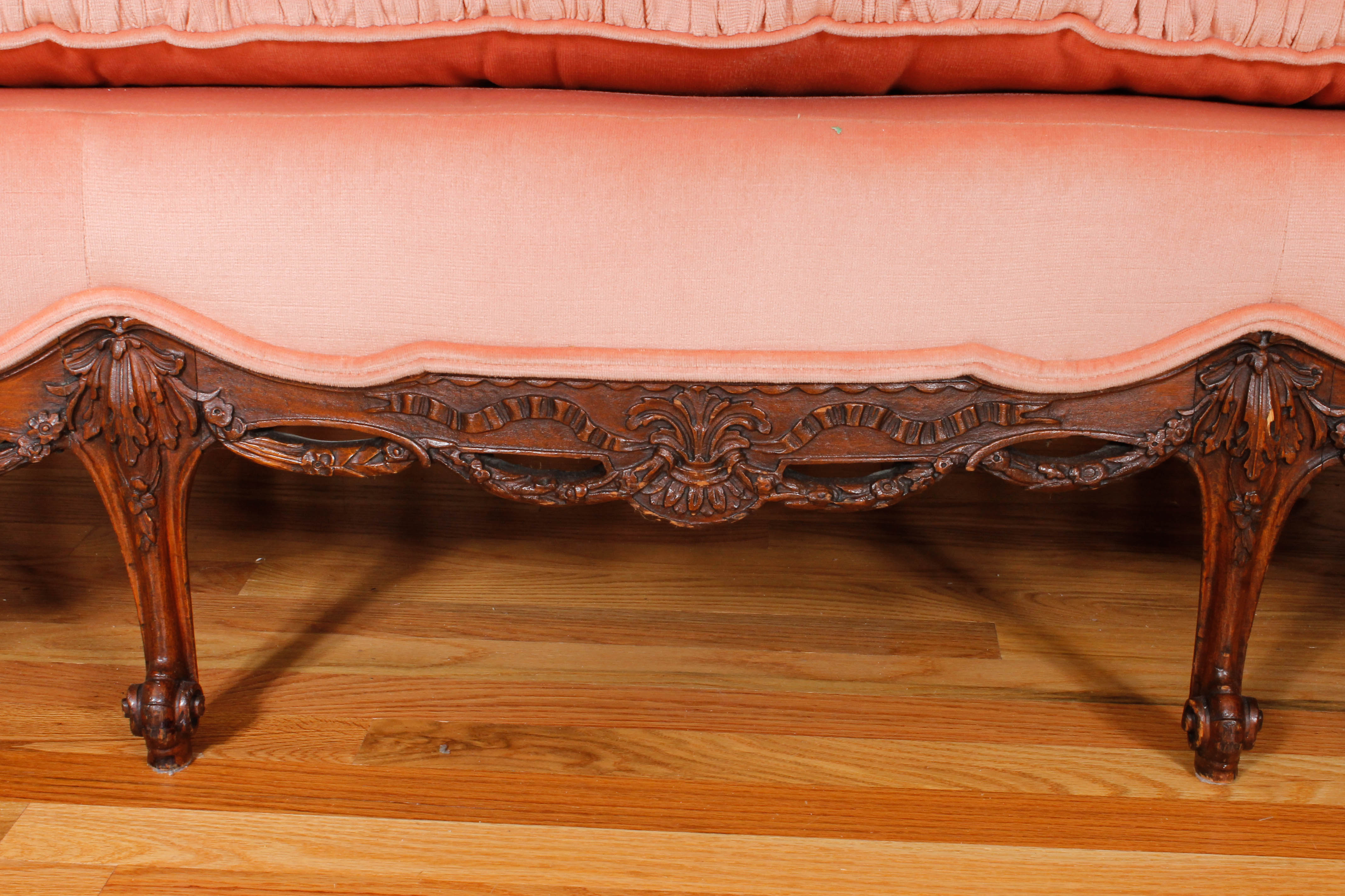 Vintage Louis XV Style Upholstered Sofa or Canapé