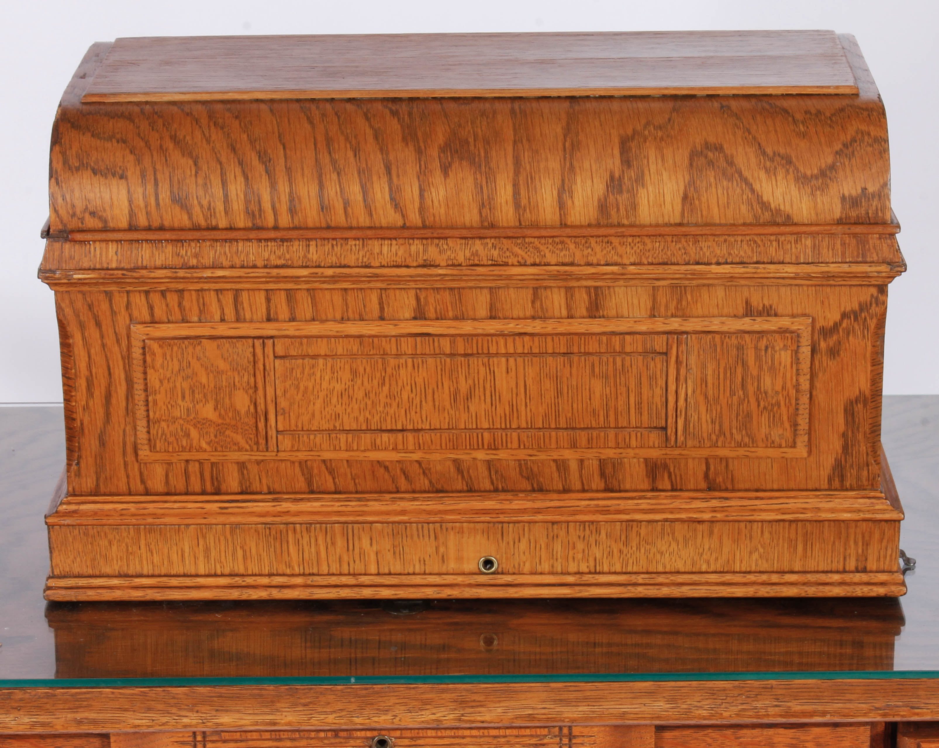 Vintage New Home Oak and Cast Iron Sewing Table