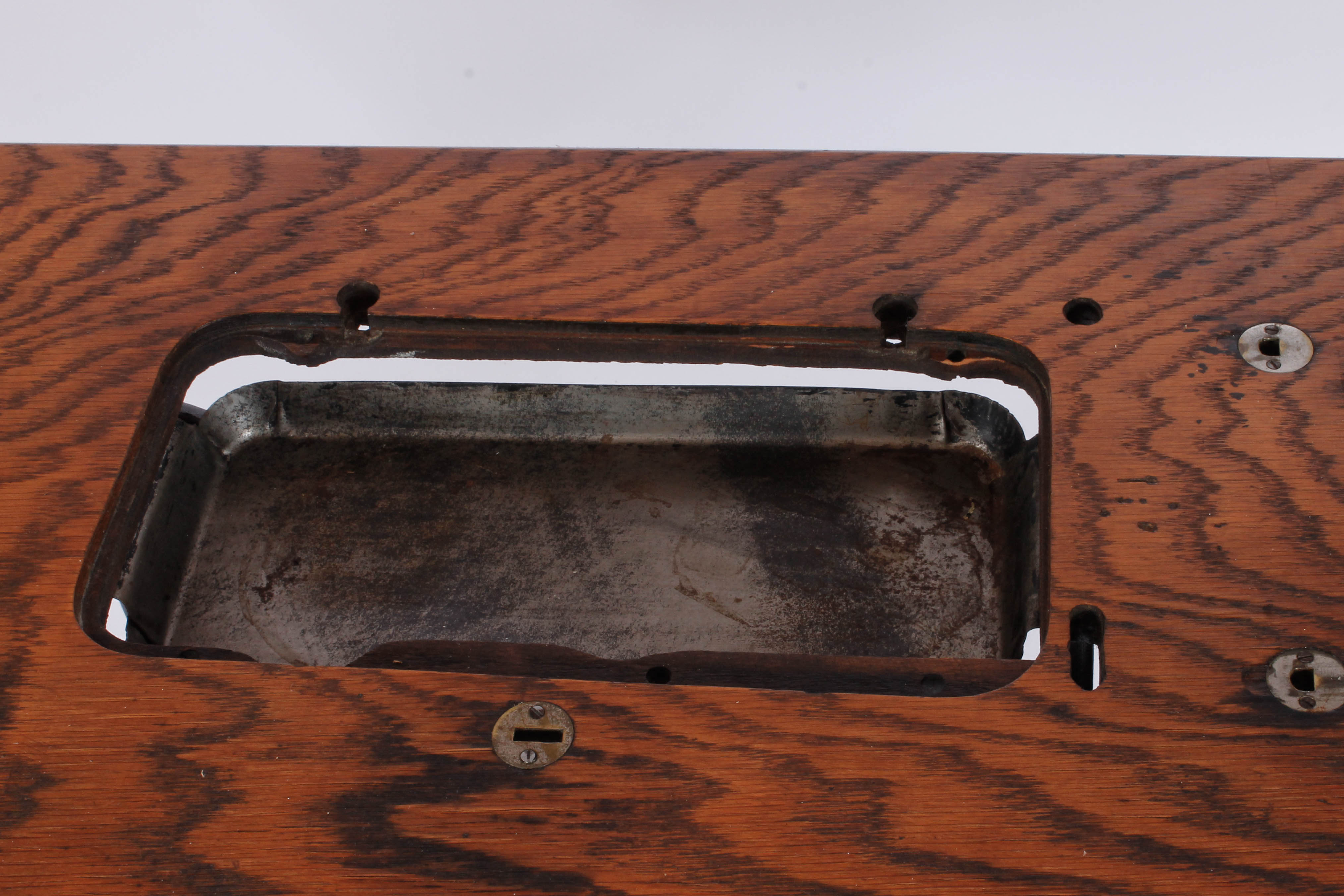 Vintage New Home Oak and Cast Iron Sewing Table