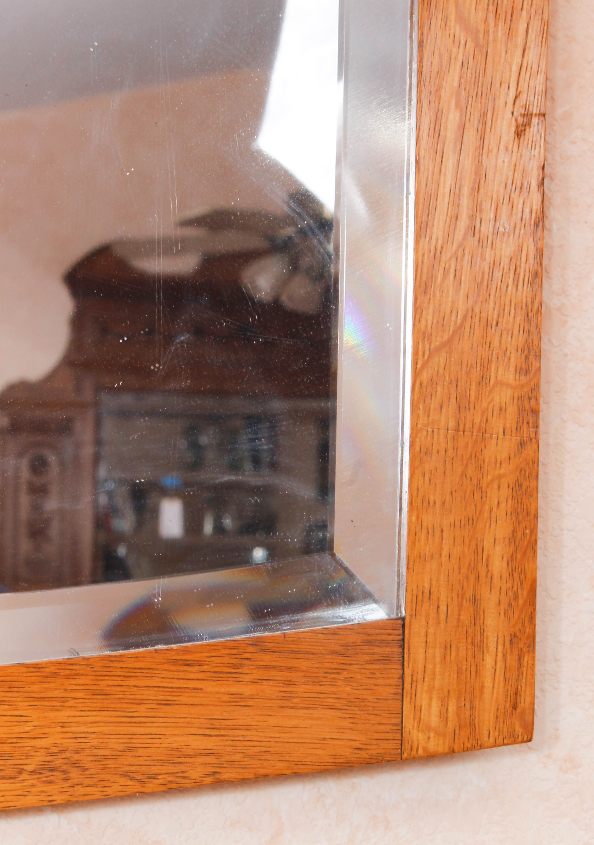 Hanging Wall Mirror with Wooden Frame