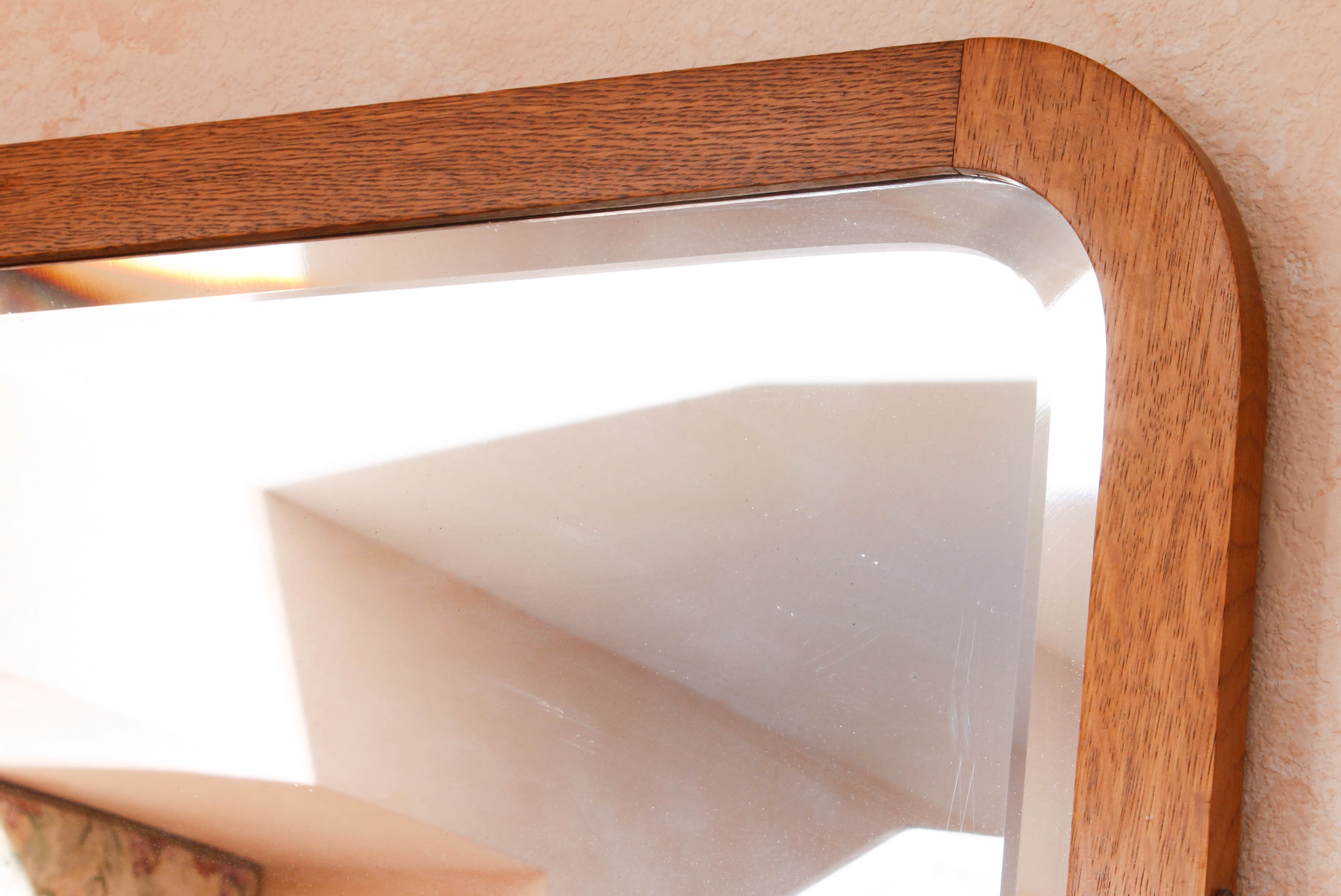 Hanging Wall Mirror with Wooden Frame