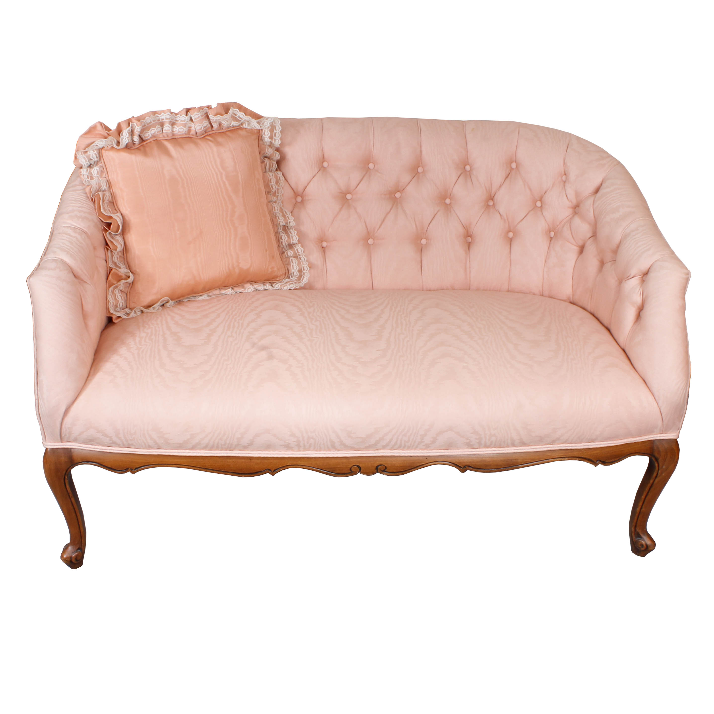 Vintage Pink Upholstered Settee