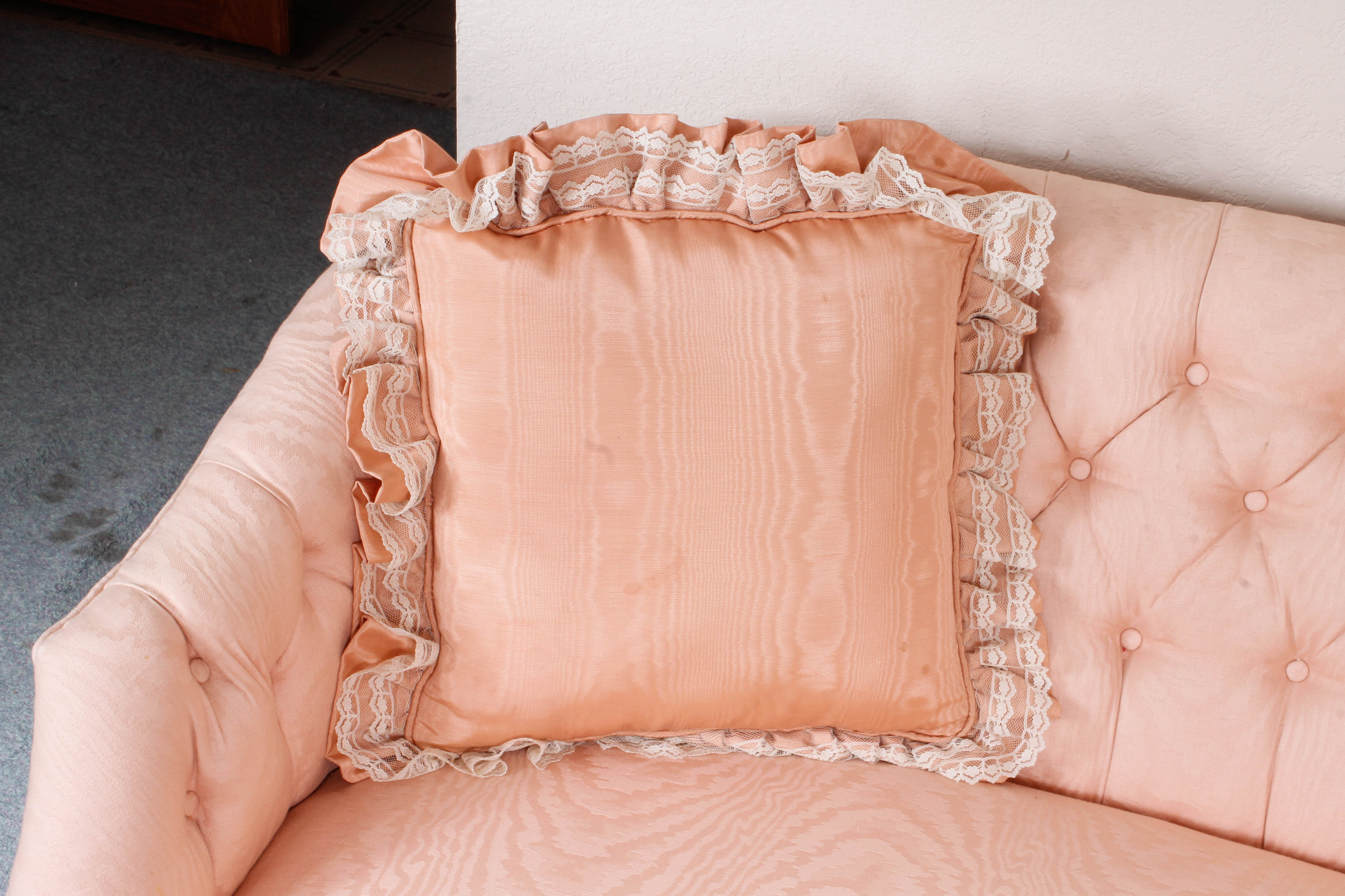 Vintage Pink Upholstered Settee