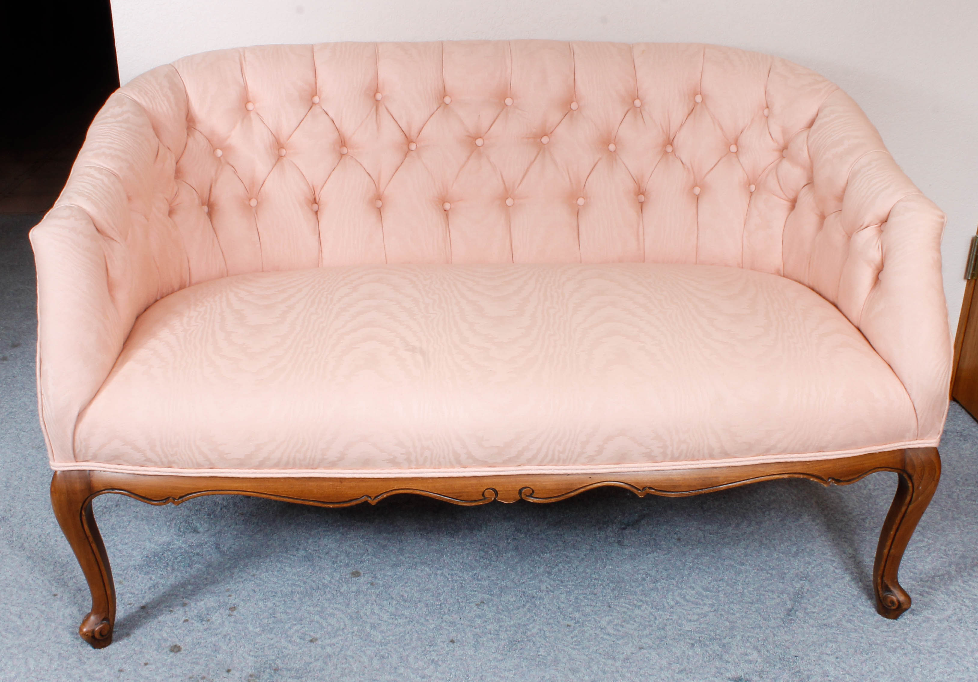 Vintage Pink Upholstered Settee