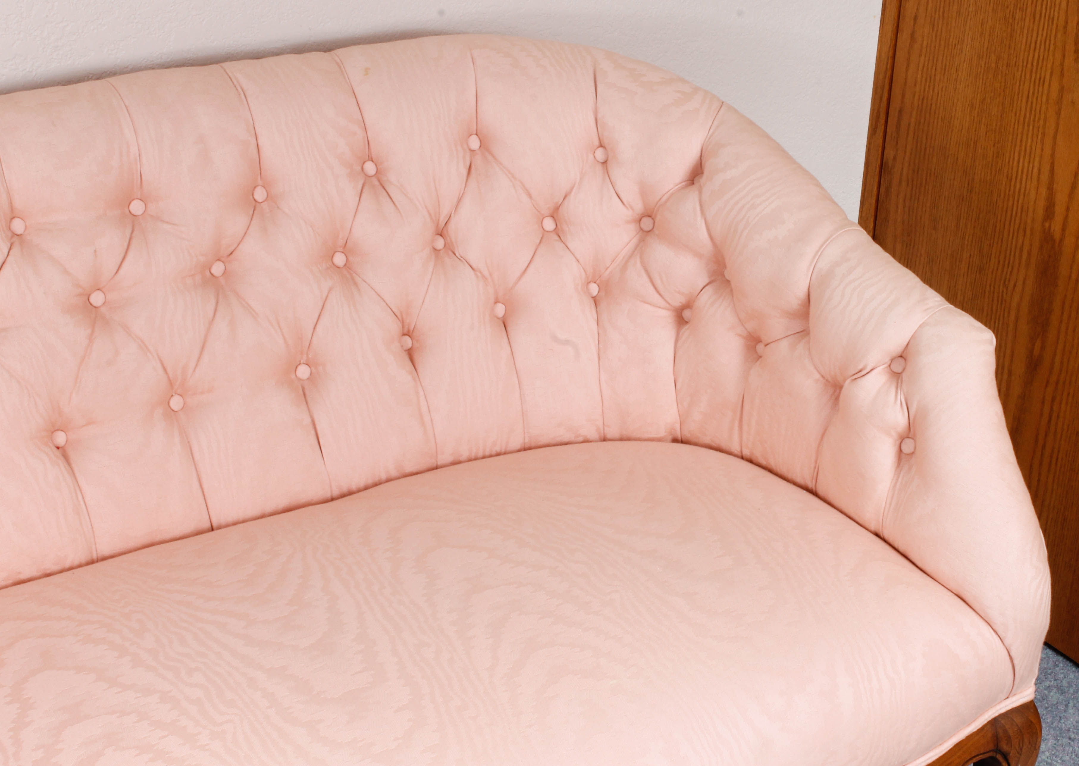 Vintage Pink Upholstered Settee