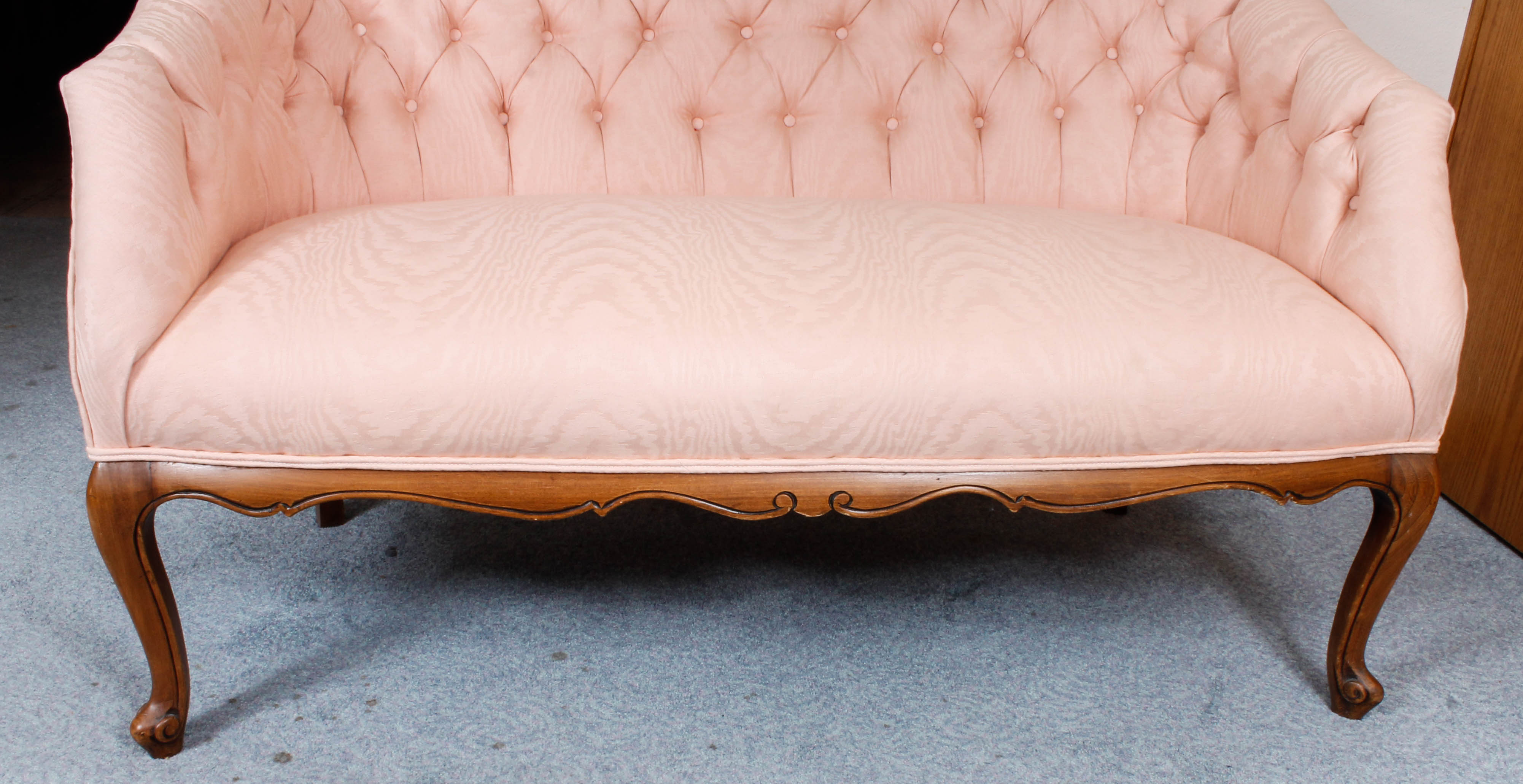 Vintage Pink Upholstered Settee