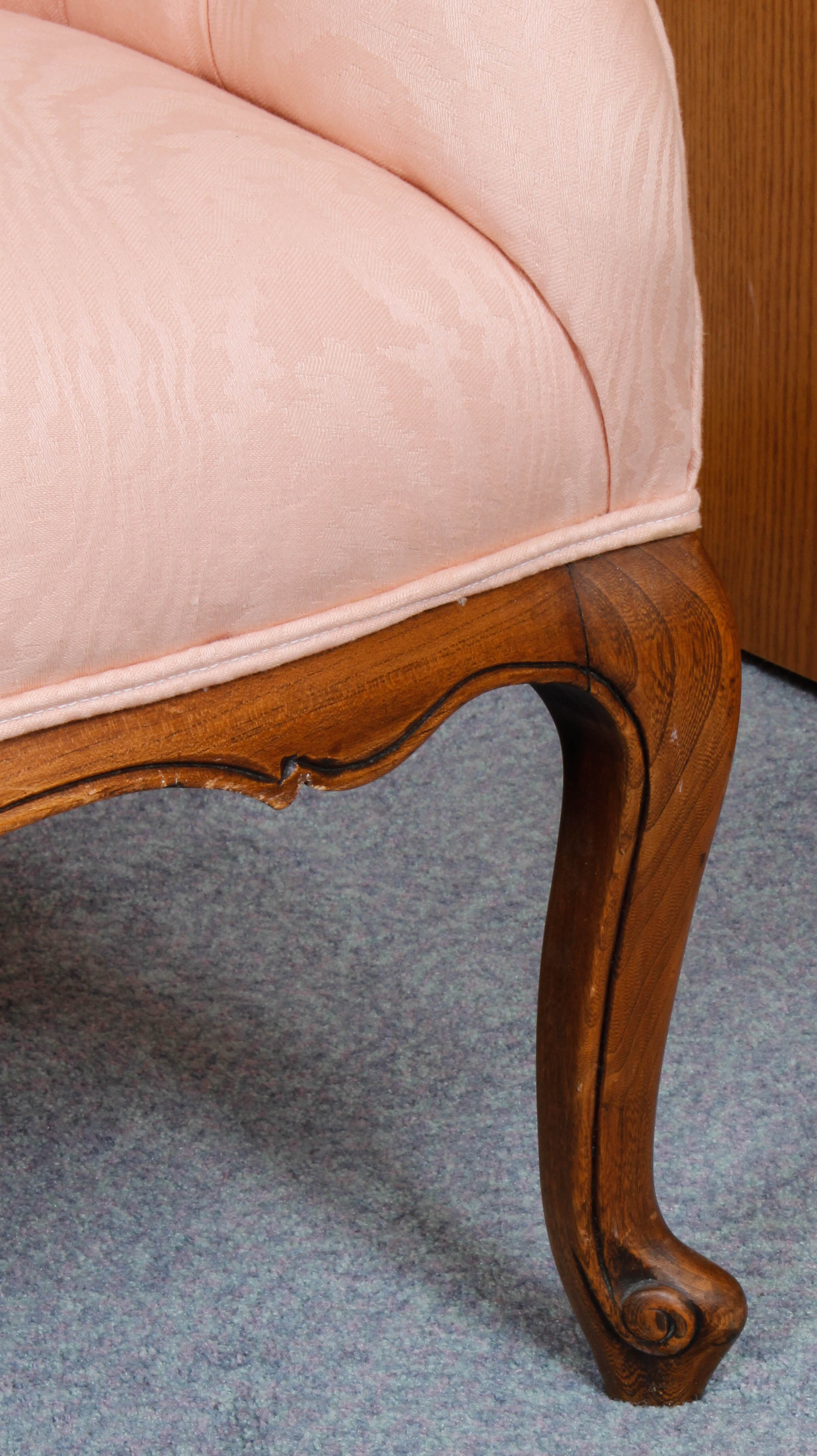 Vintage Pink Upholstered Settee