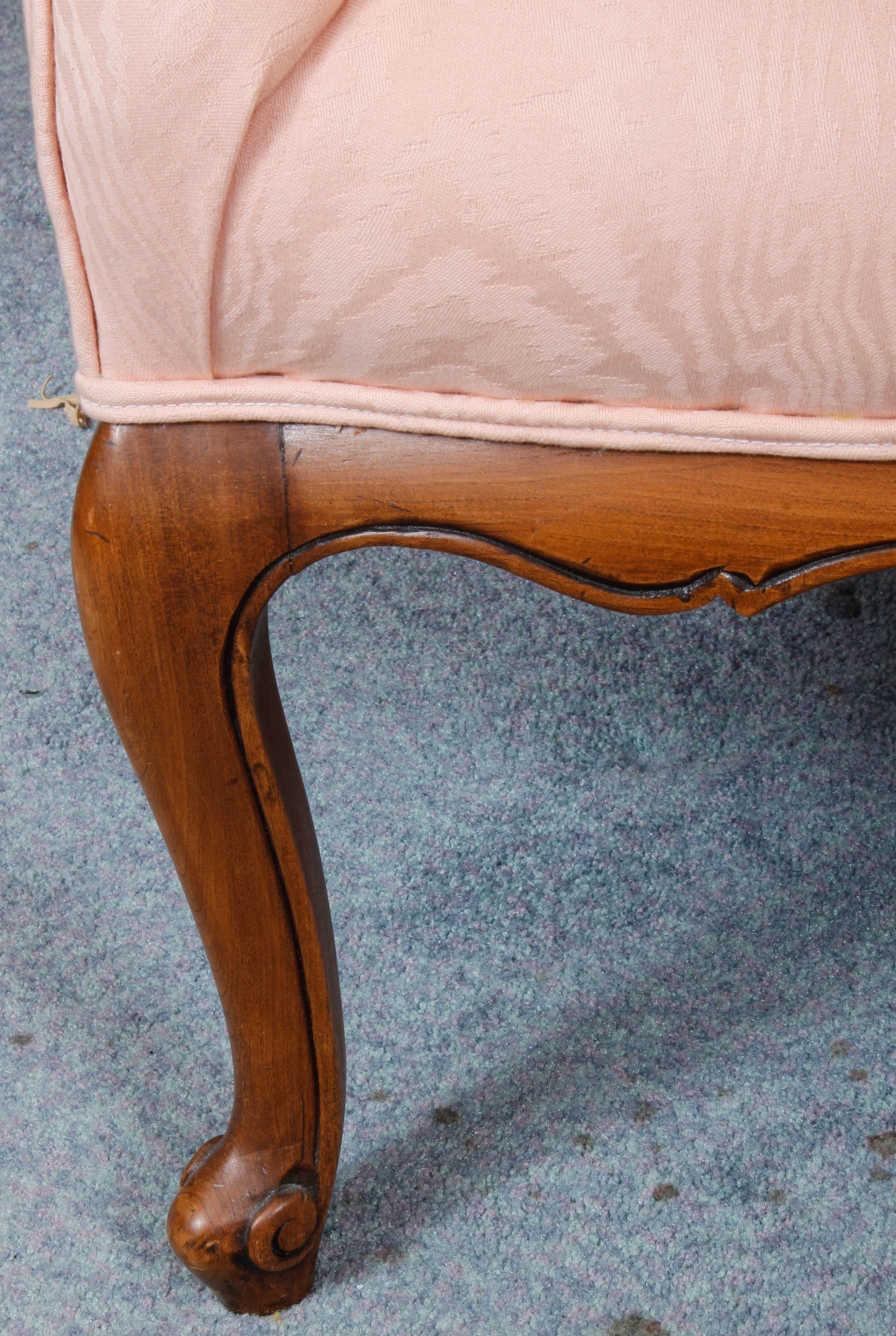 Vintage Pink Upholstered Settee