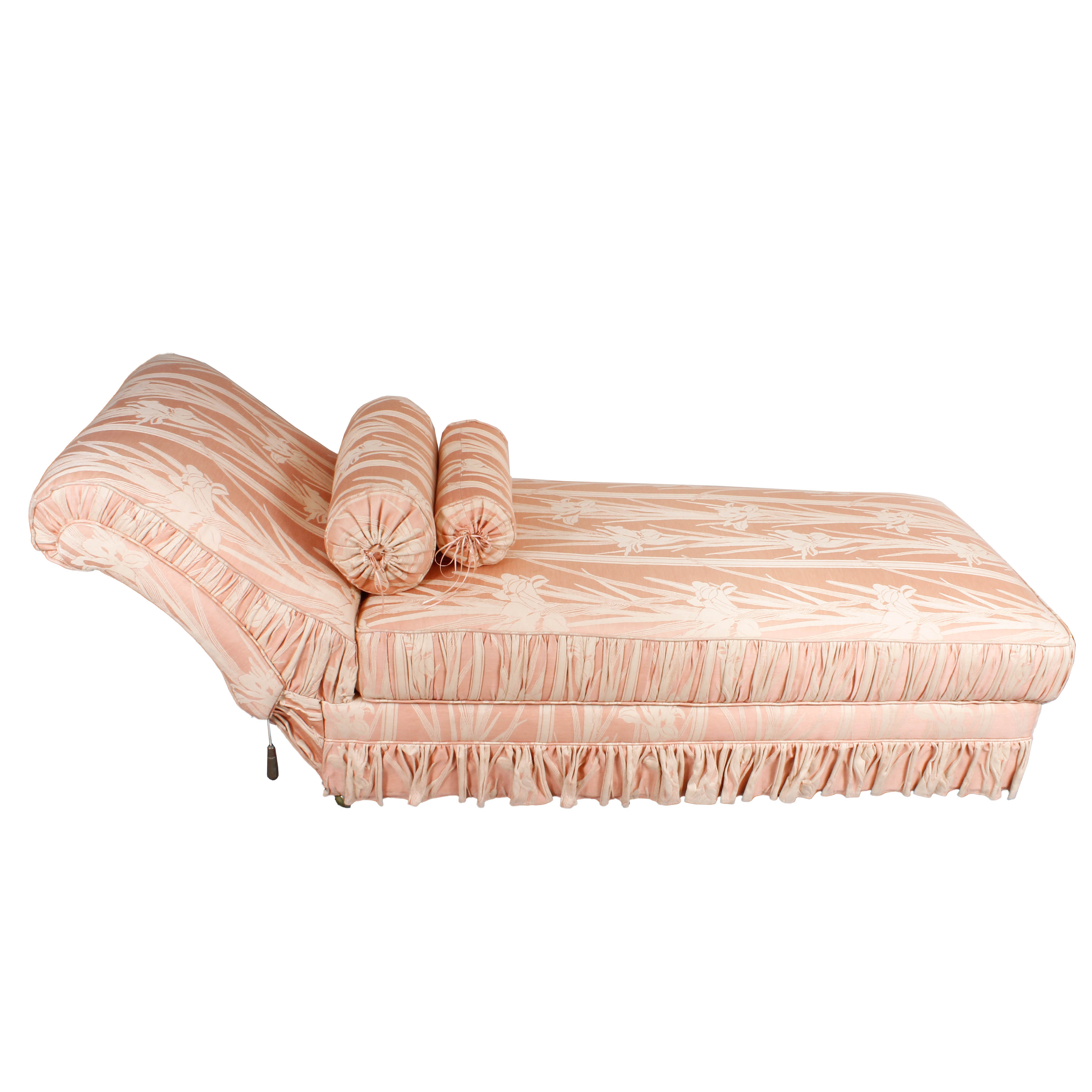 Upholstered Pink Chaise Lounge with Storage Compartment