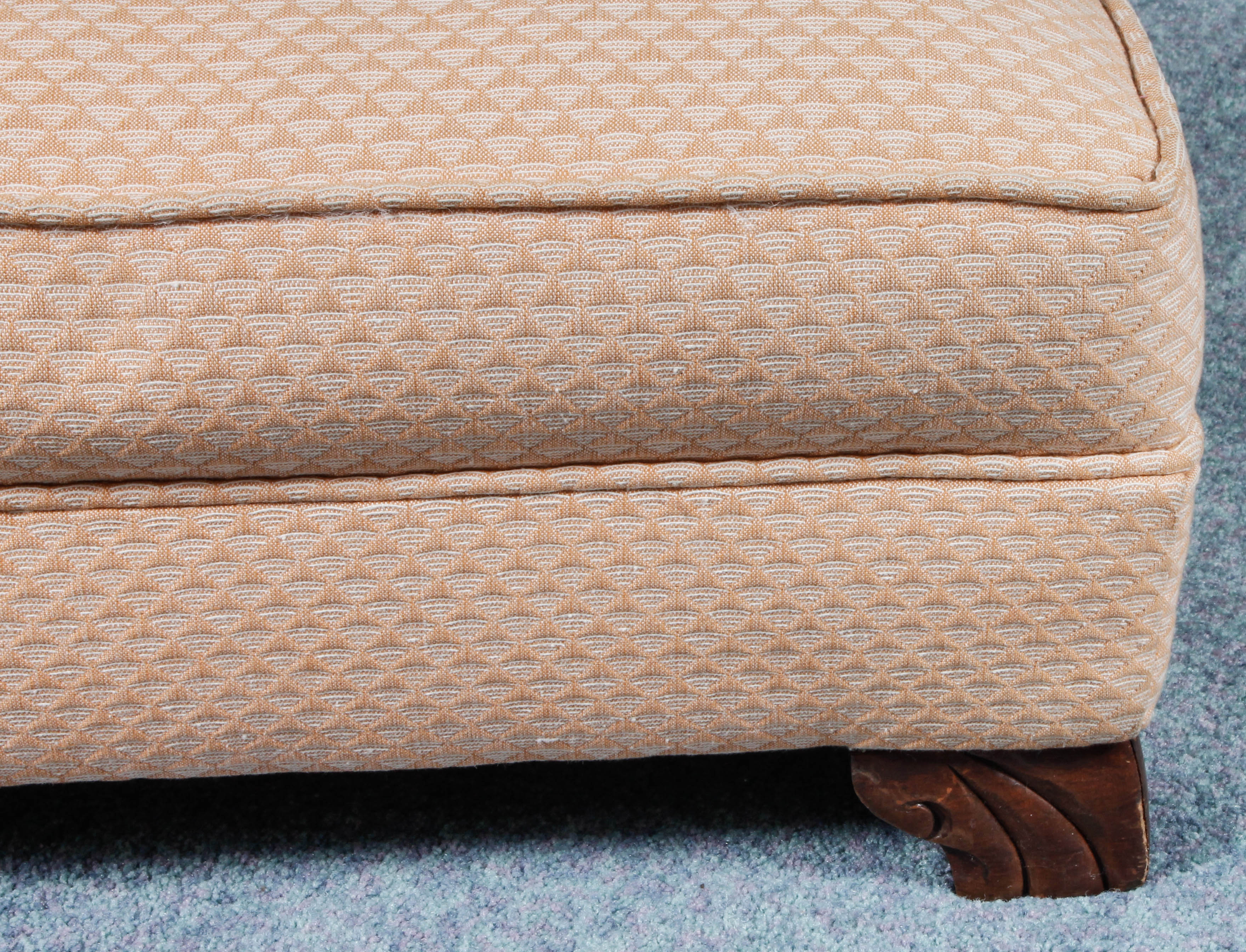 Pink Upholstered Reclining Armchair with Footrest