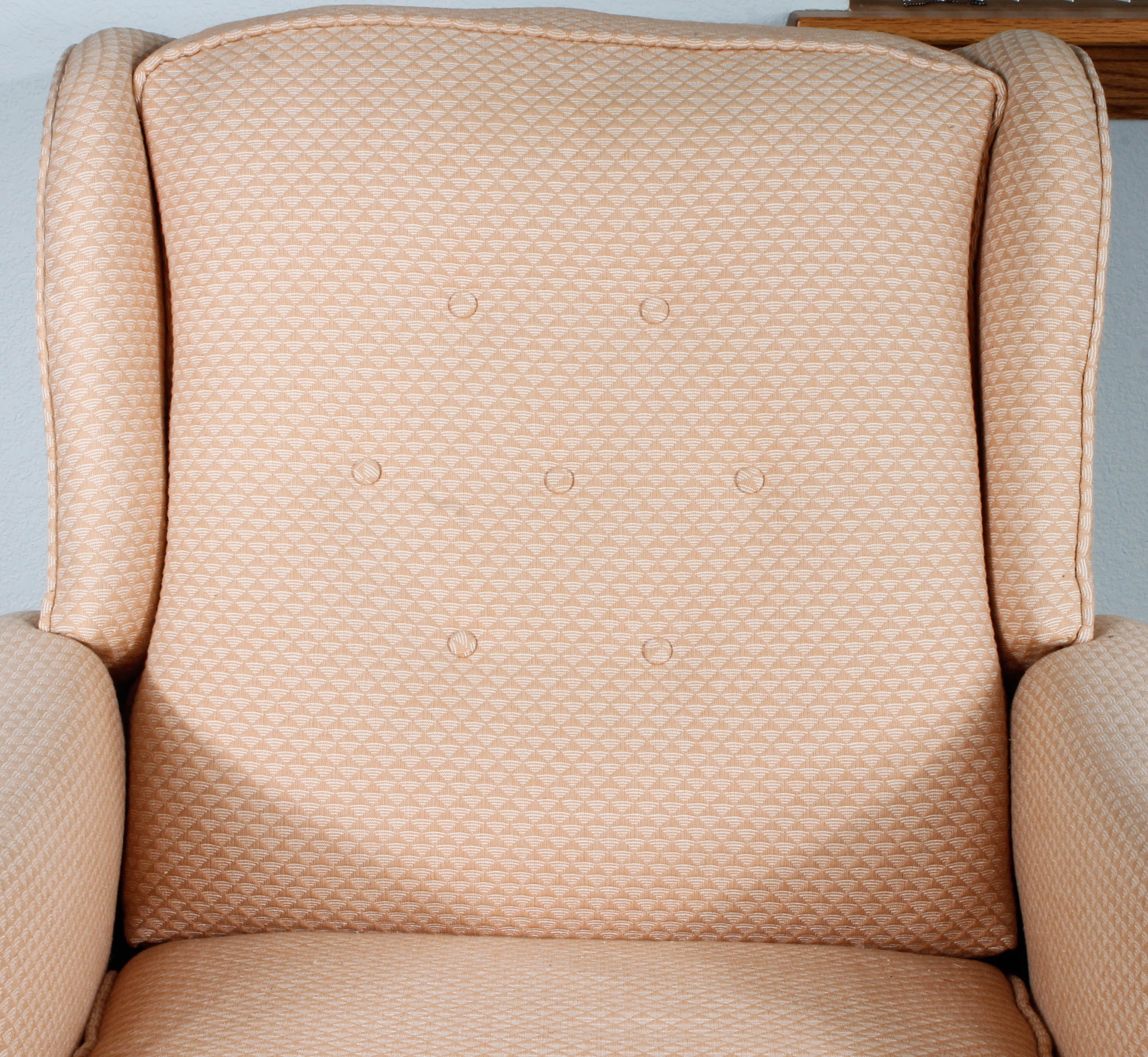 Pink Upholstered Reclining Armchair with Footrest