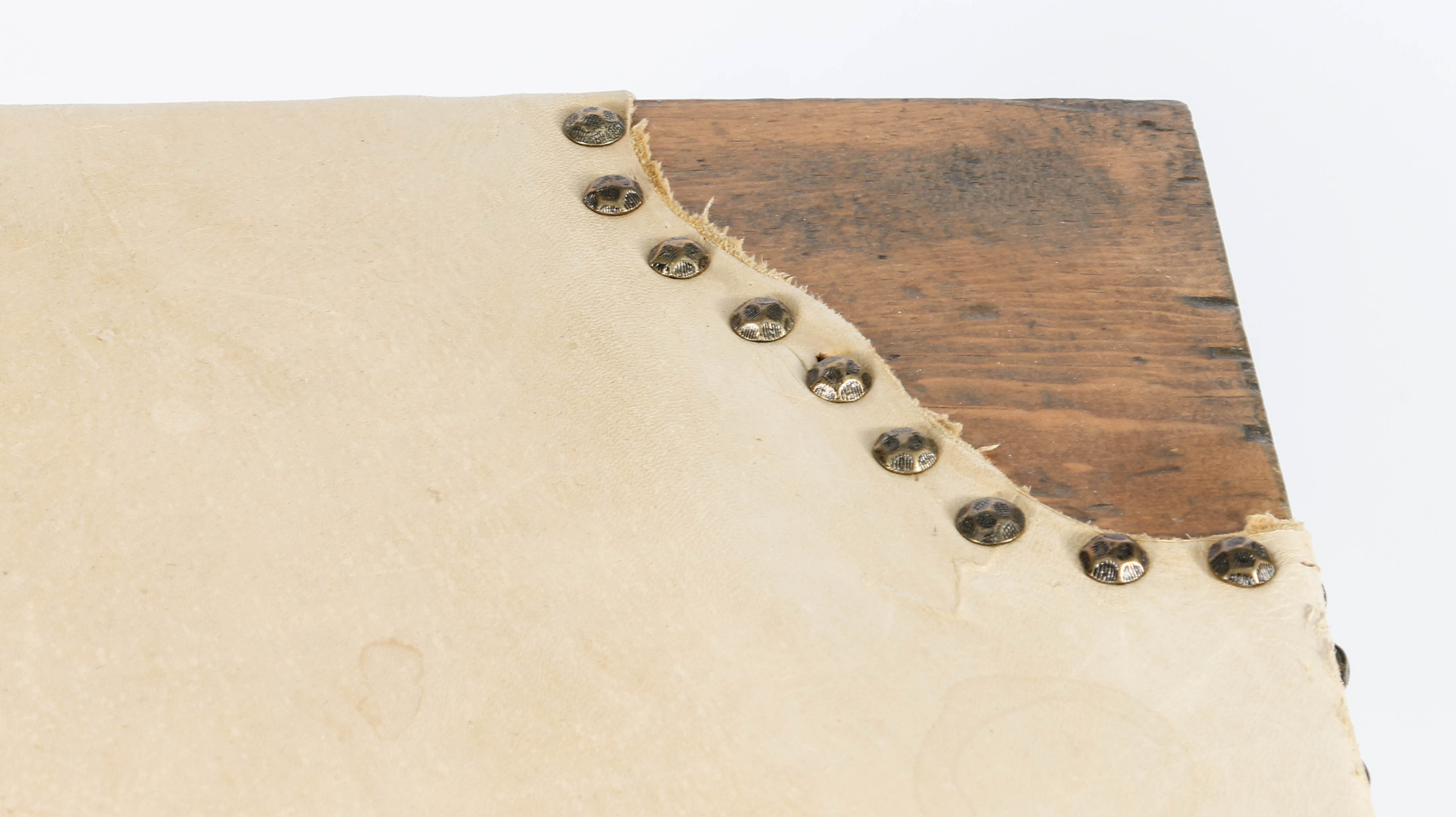 Rustic Wood and Leather End Table