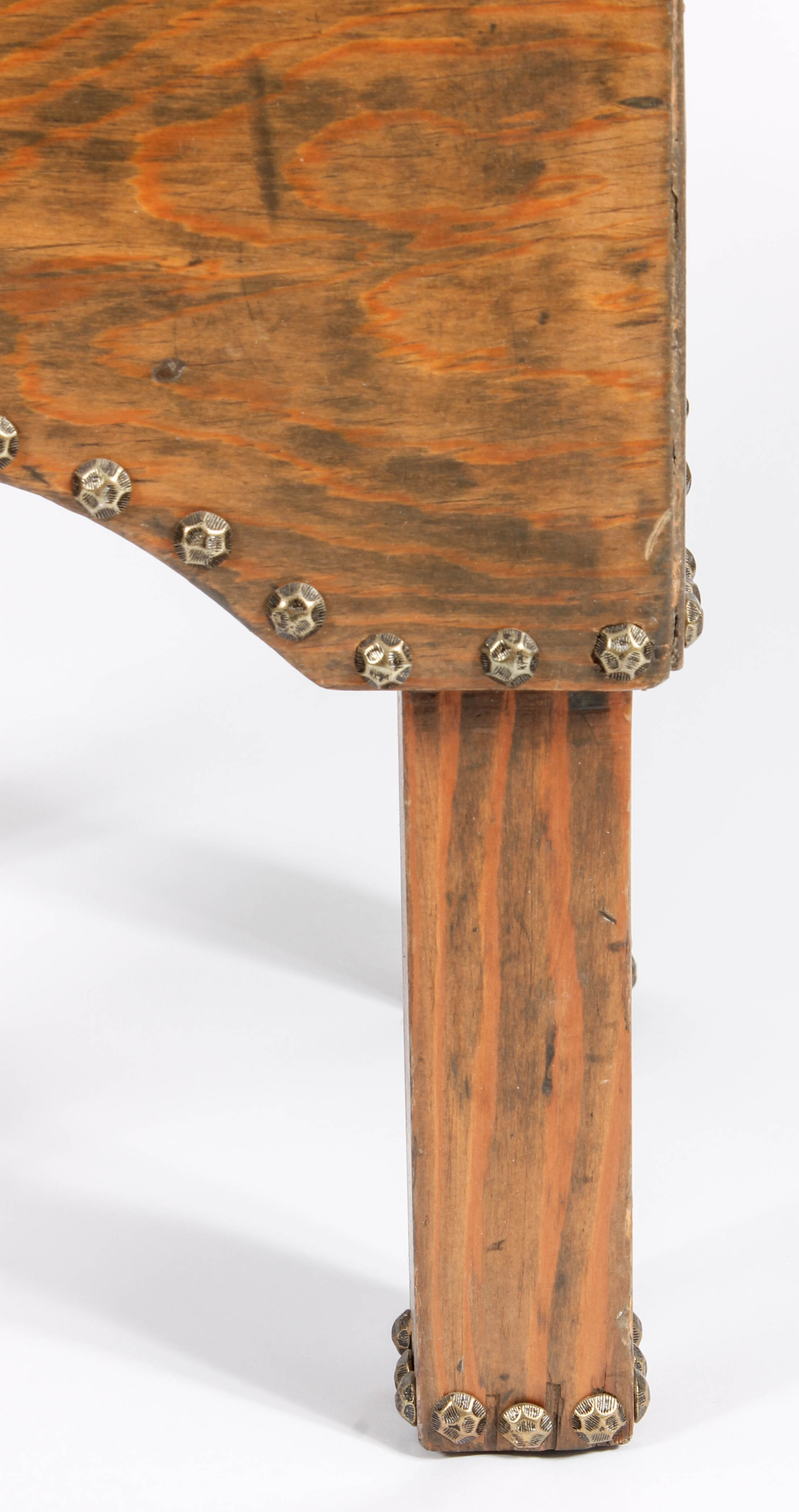 Rustic Wood and Leather End Table